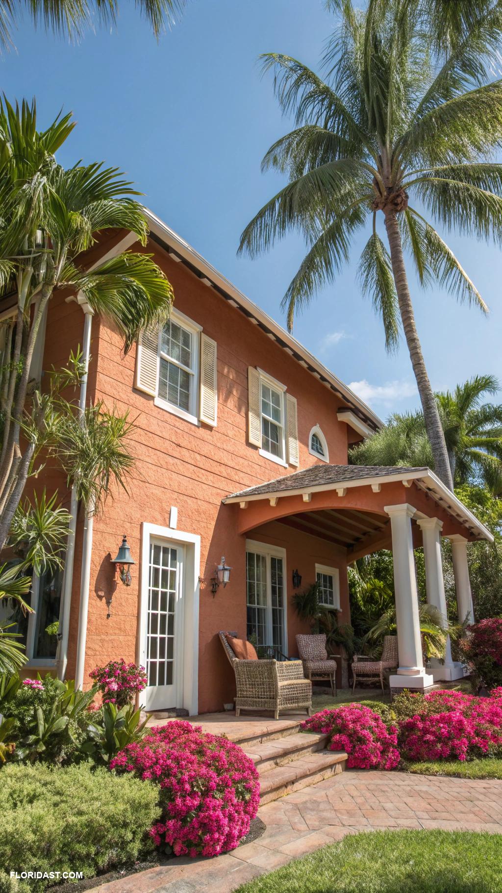 florida exterior house colors Warm terracotta for rustic charm