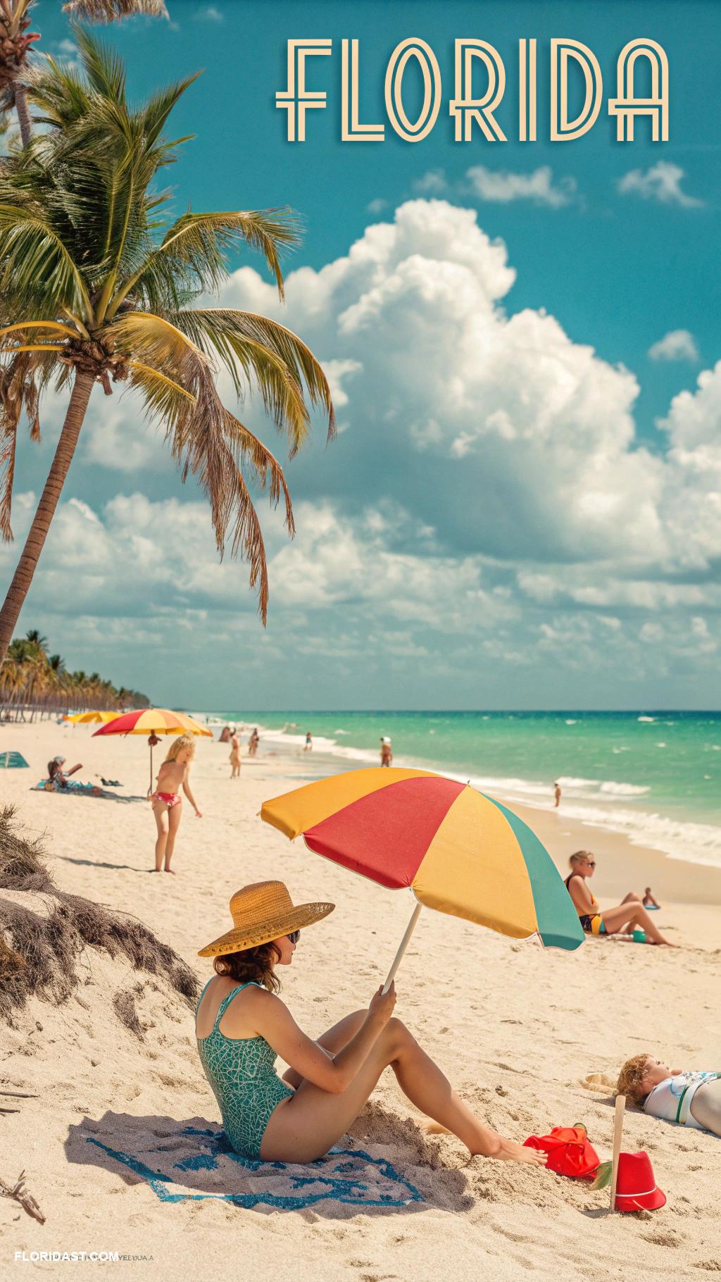 vintage florida decor Retro beach posters for coastal vibes