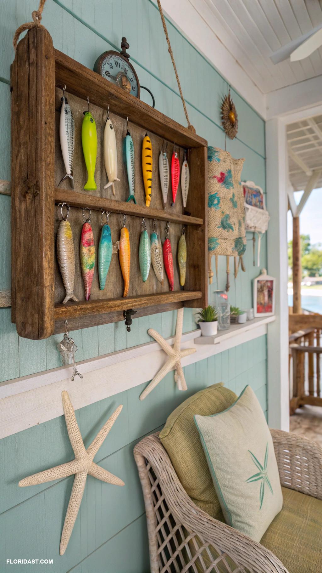 vintage florida decor Vintage fishing lures as decor