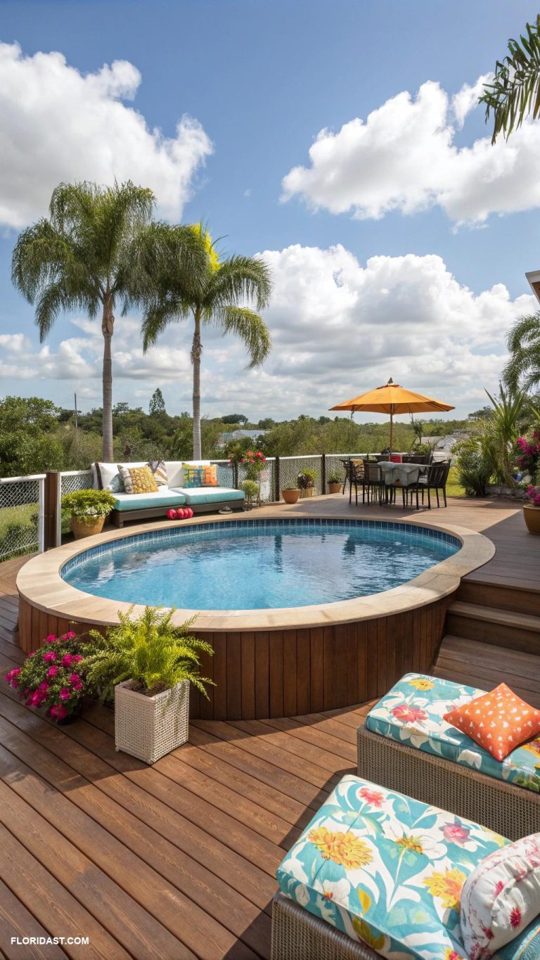 above ground pools Customizable deck surrounding the pool