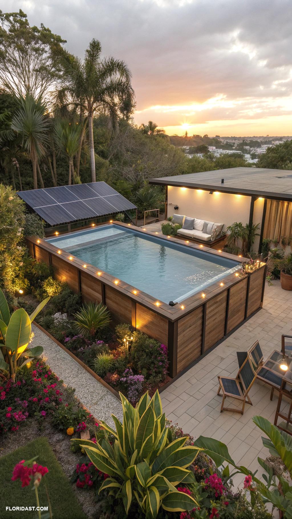 above ground pools Eco friendly pool with solar heating