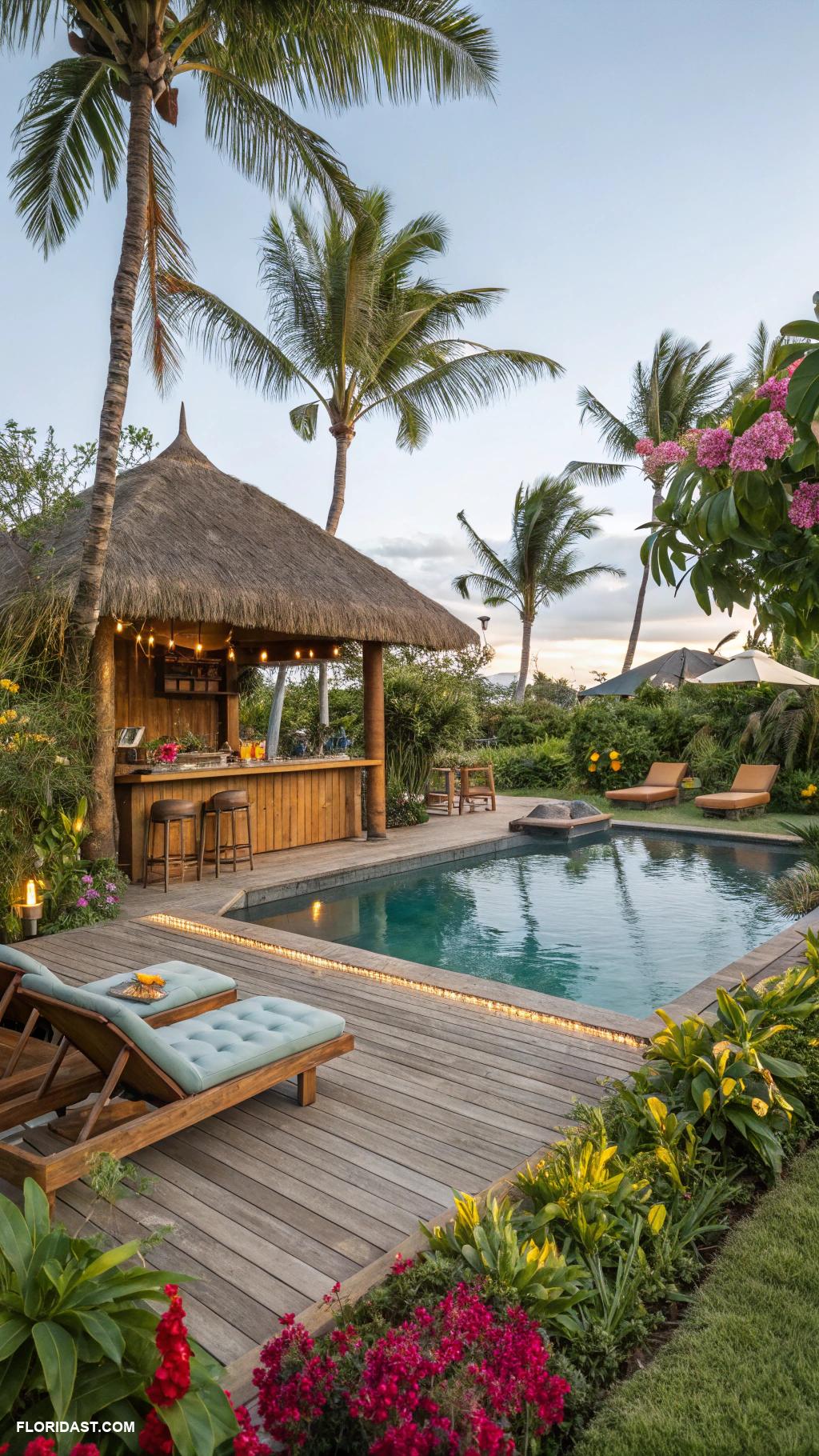 above ground pools Tropical paradise themed above ground pool