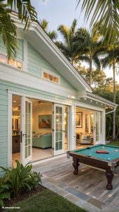 backyard pool house Pool house with game room