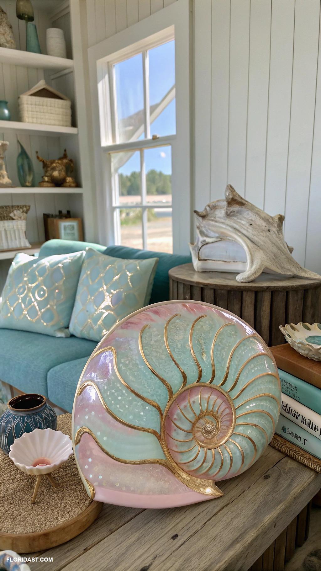 beach bungalow interior Vintage sea inspired collectibles