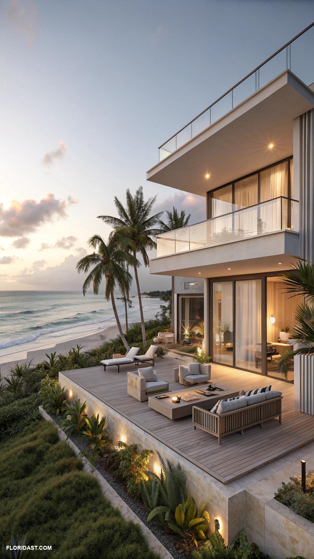 beach house exterior Contemporary design with open deck