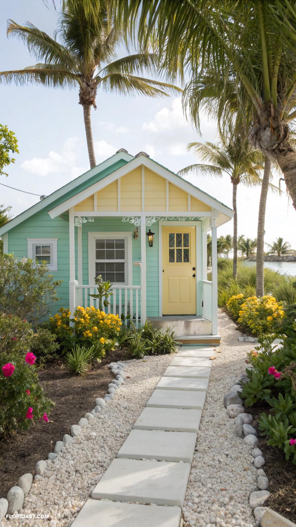 beach house exterior Cozy beach hut with sandy pathway