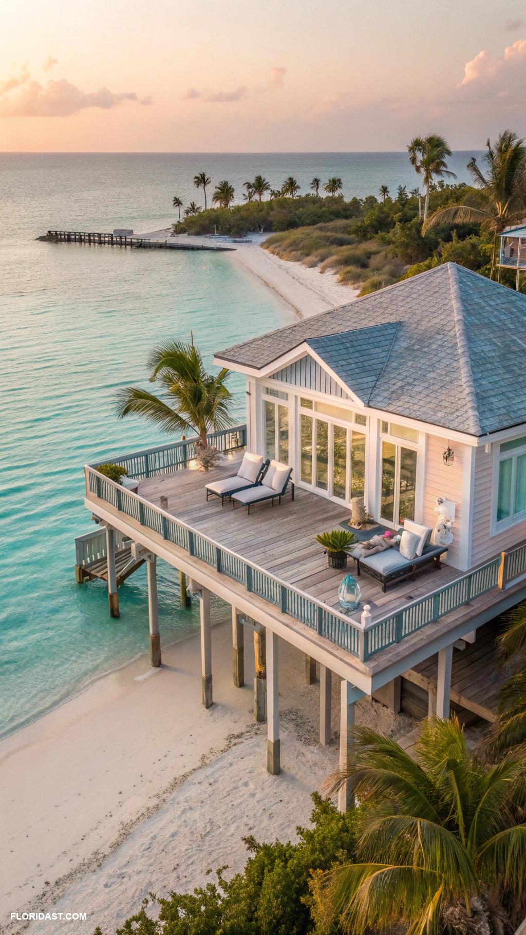 beach house exterior Stilted house with panoramic ocean views