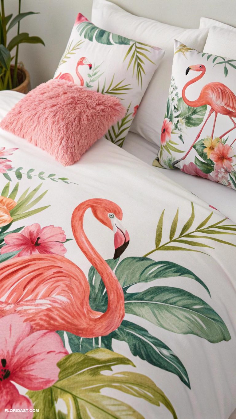 bedding ideas Bright flamingo patterns