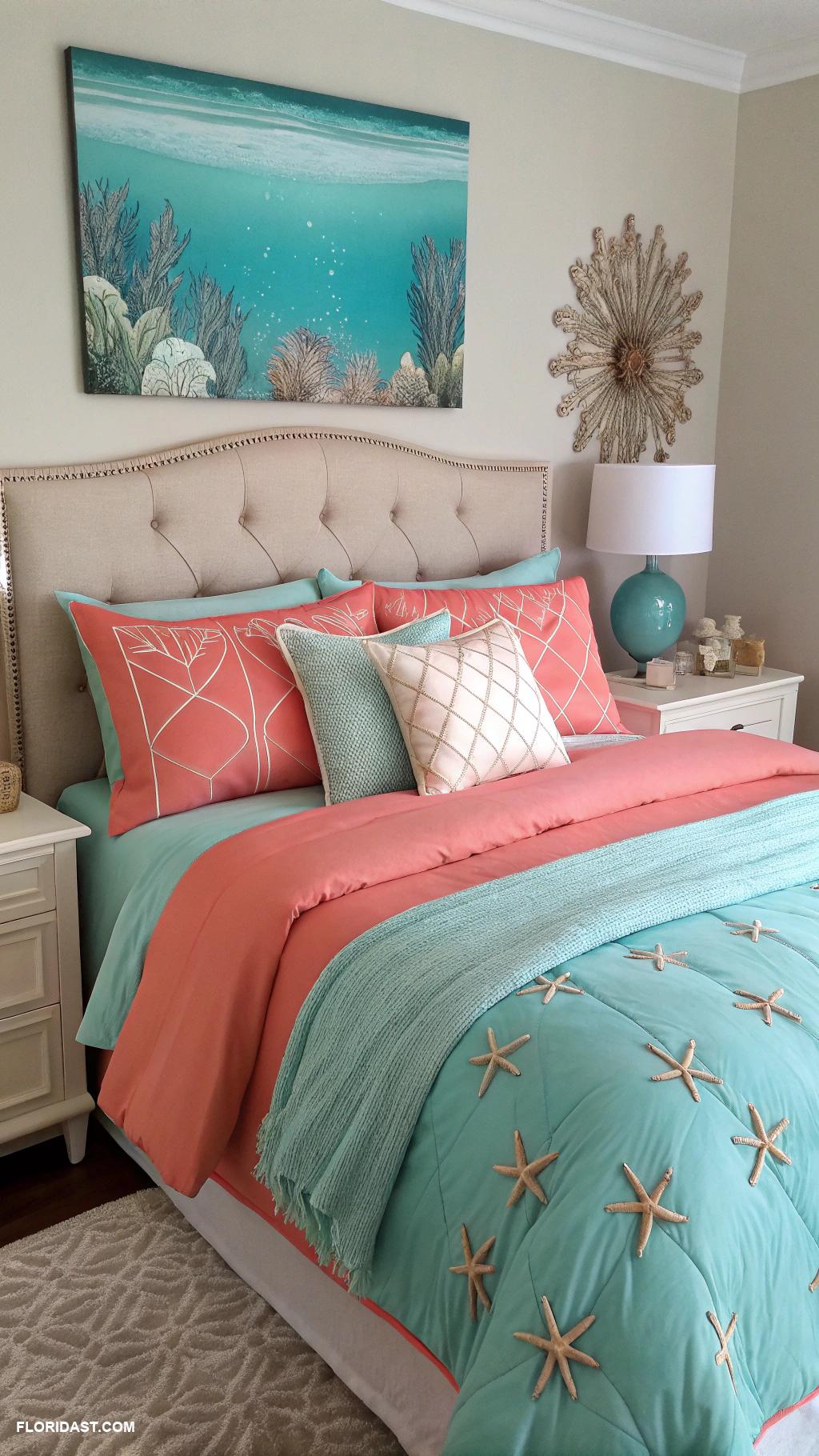 bedding ideas Coral reef inspired colors