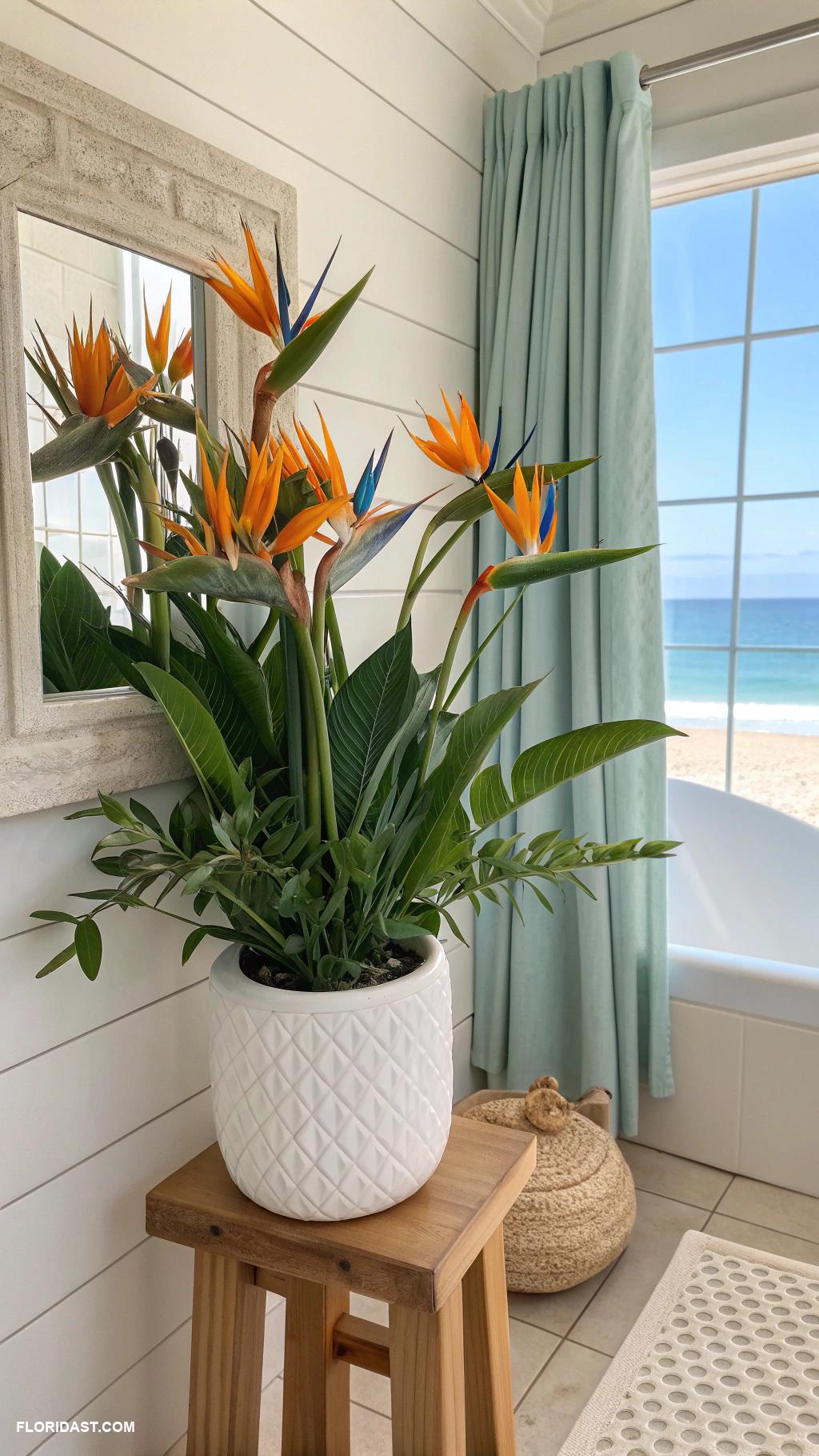 coastal bathrooms Tropical plants for a fresh feel