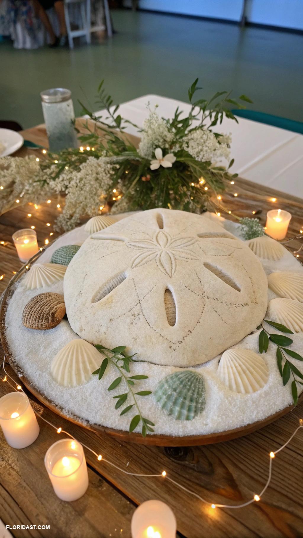 coastal christmas home decor ideas Sand dollar table centerpieces