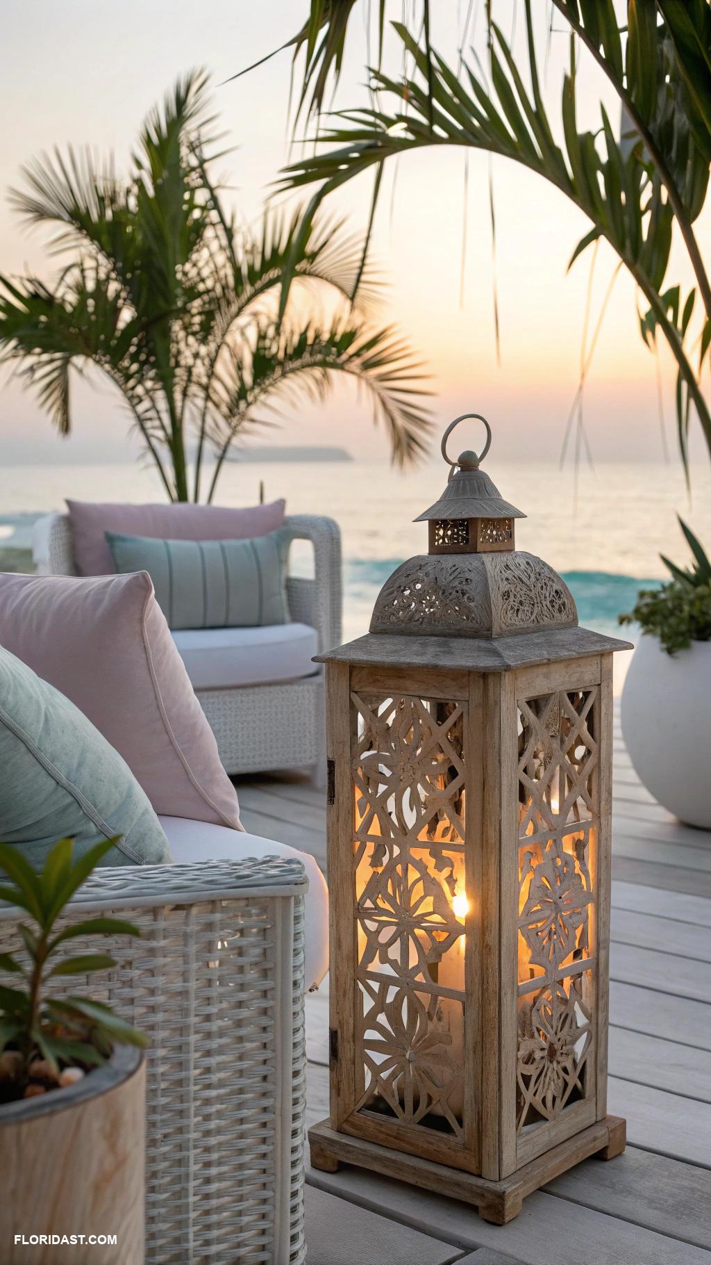 coastal patio ideas Lanterns for a cozy atmosphere