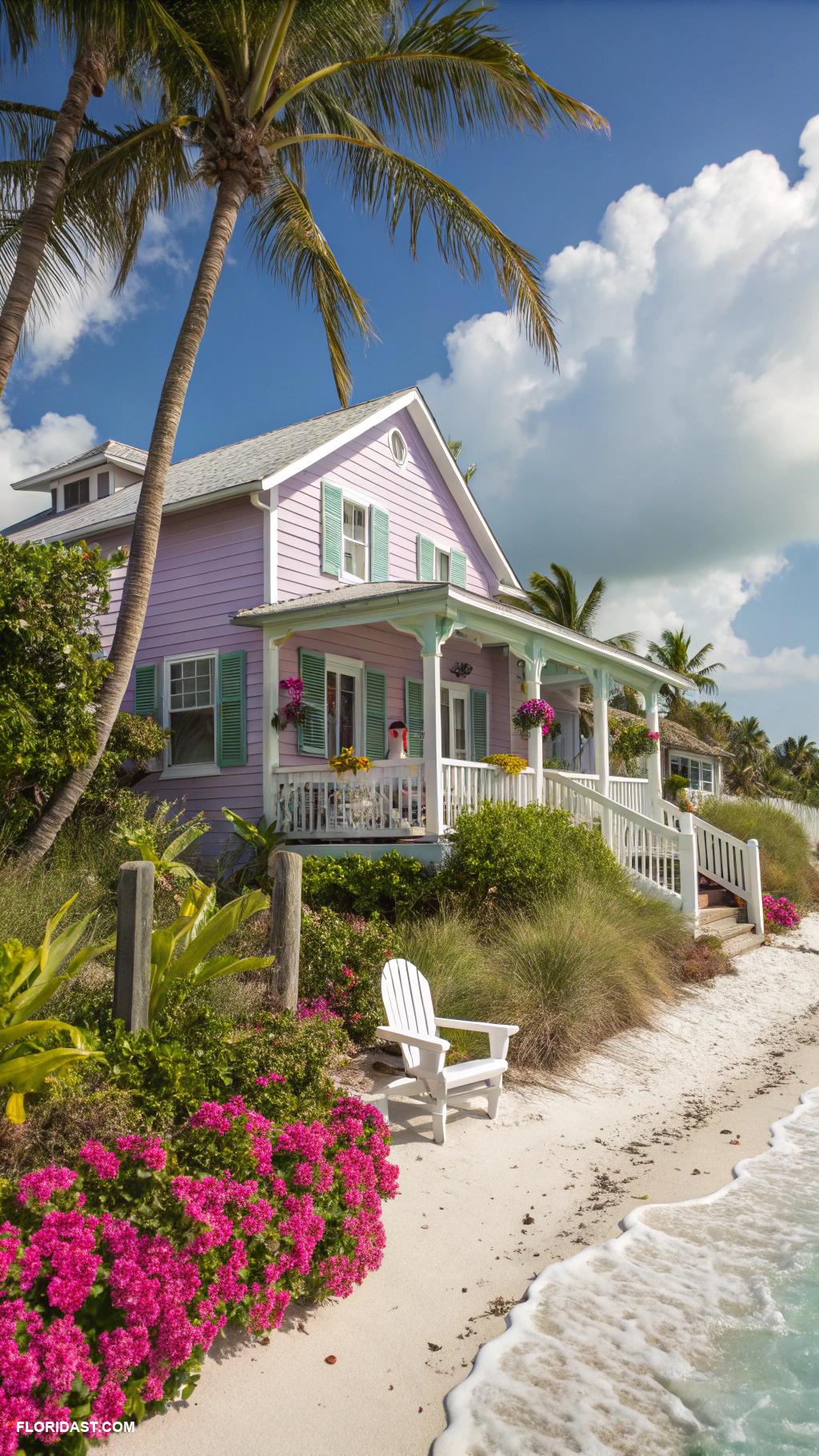 colorful beach houses Lavender house on Anna Maria Island