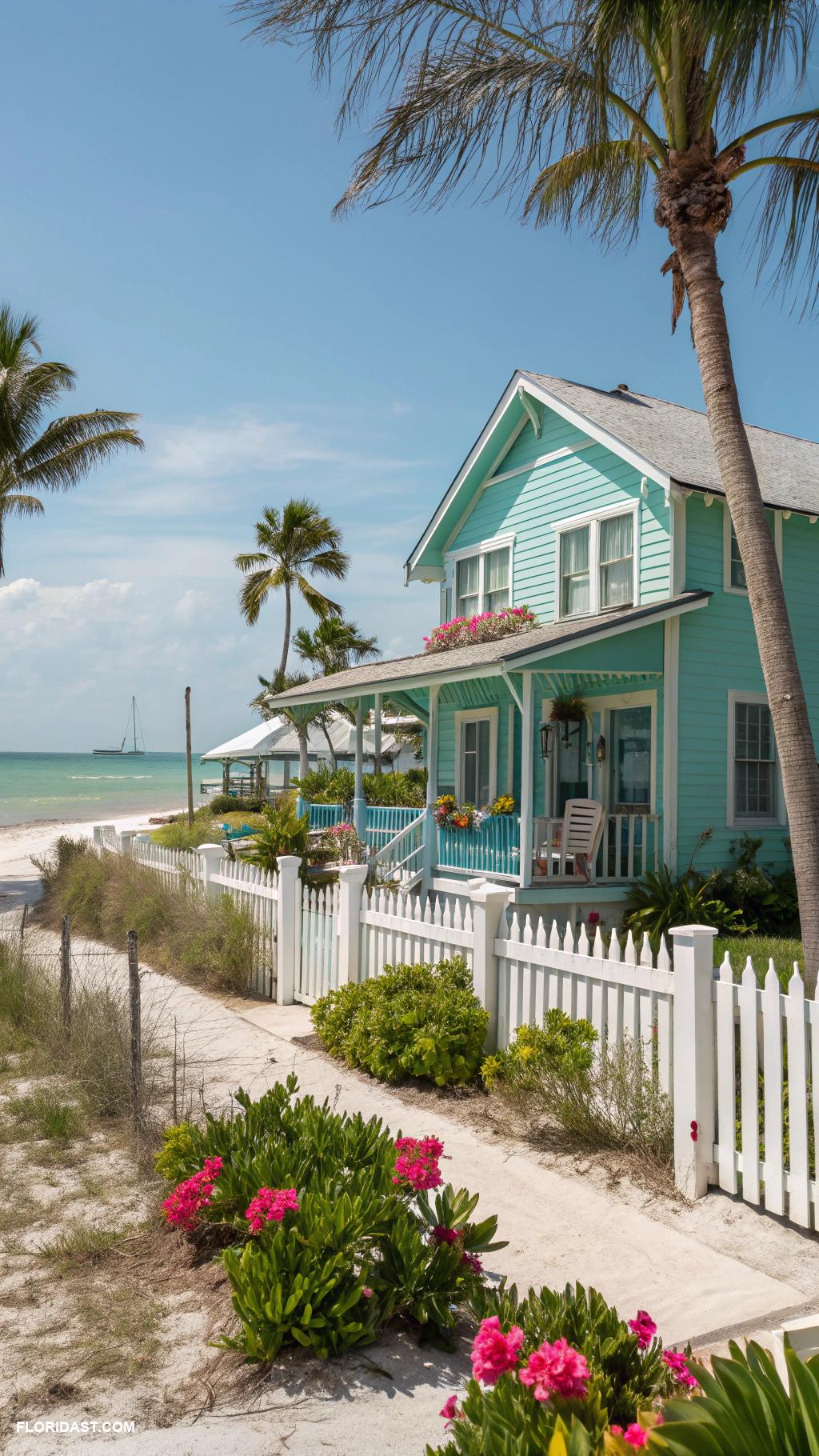 colorful beach houses Turquoise home near Clearwater Beach