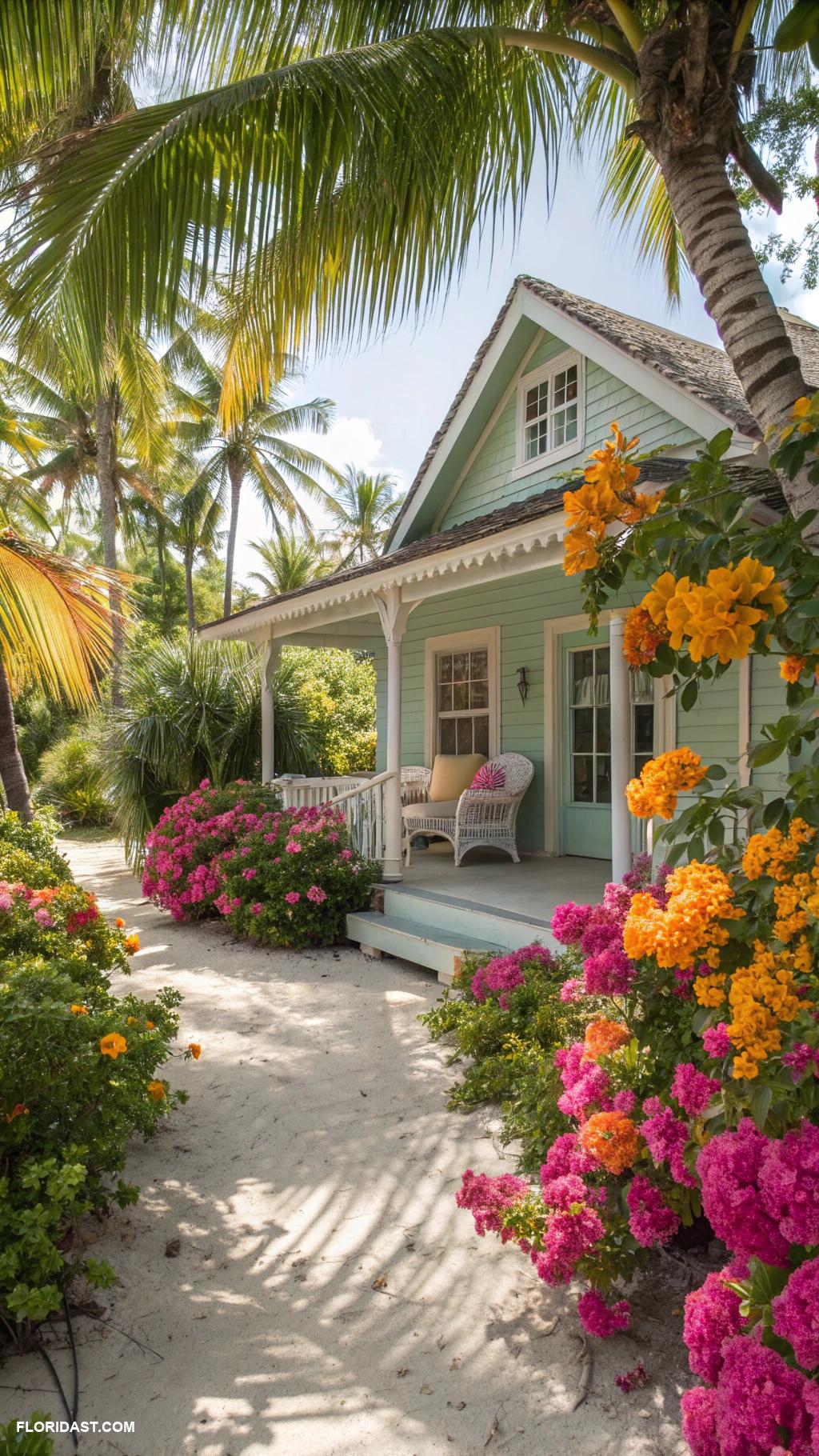 houses with southern charm Charming cottage with tropical landscaping