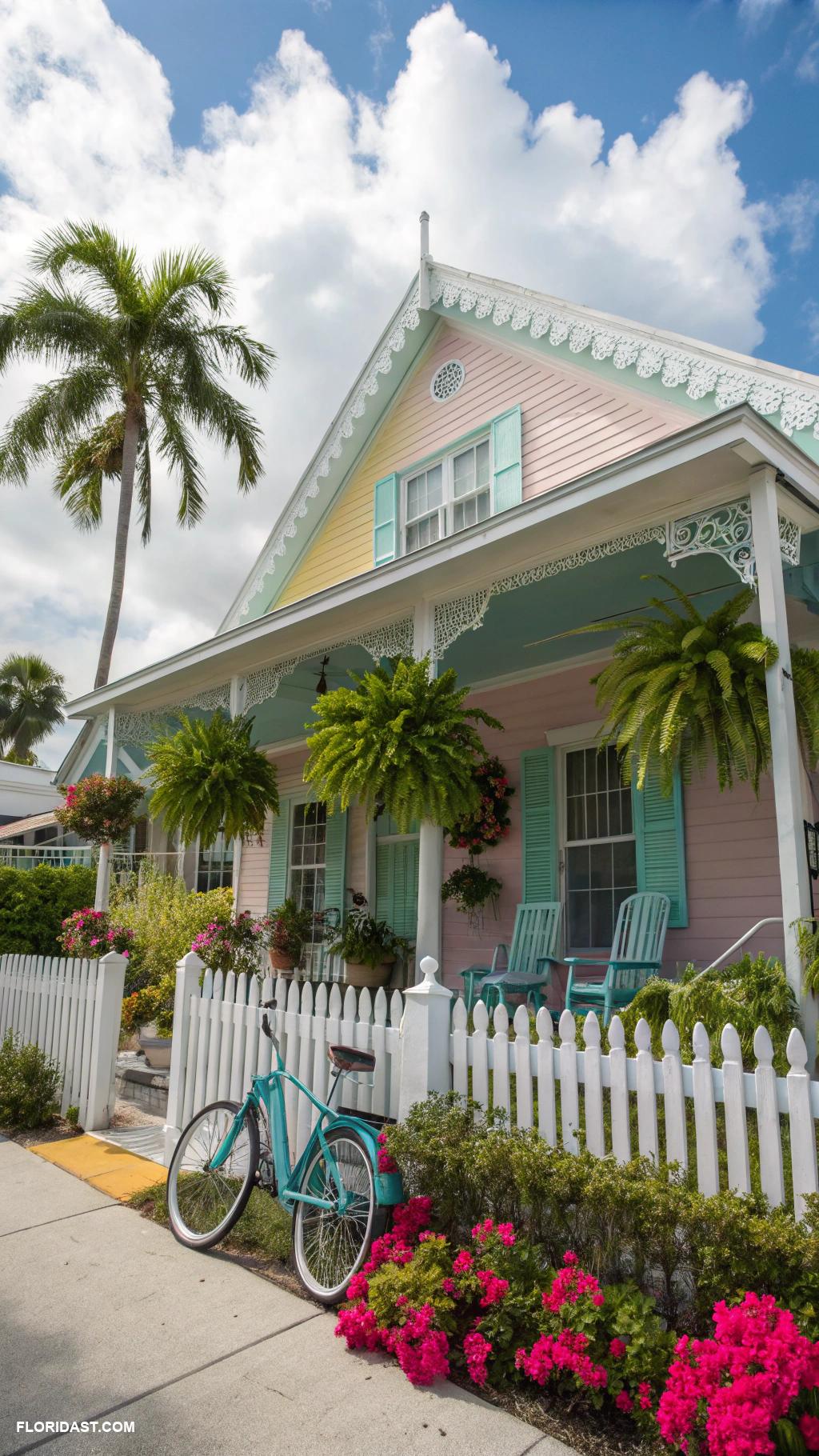 houses with southern charm Key West bungalow with pastel colors