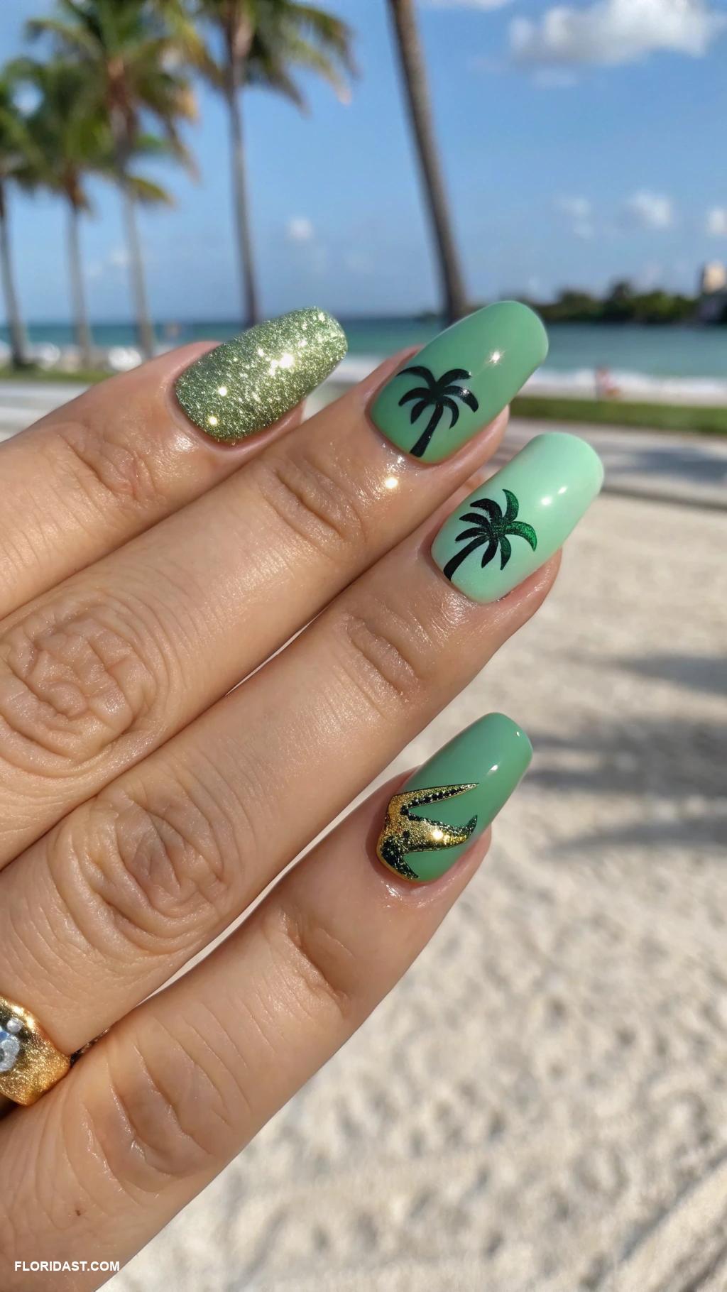 nails ideas Alligator print accents