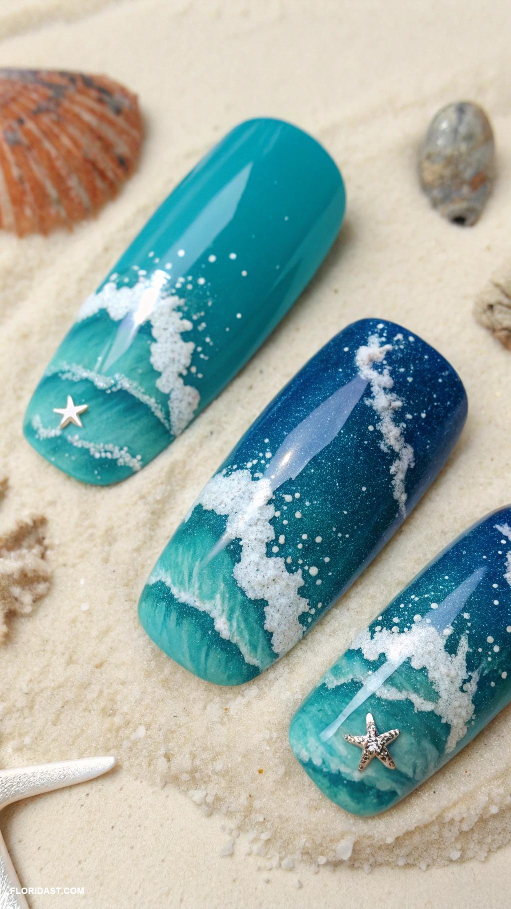 nails ideas Ocean wave nail decals