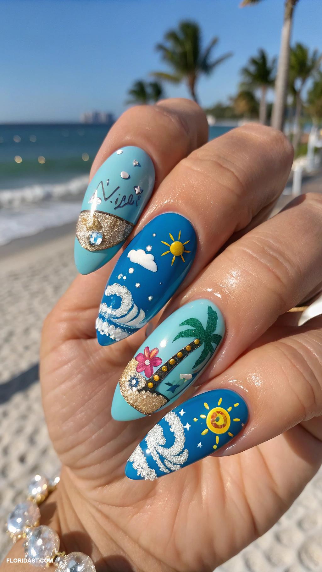 nails ideas Surfboard inspired nail designs
