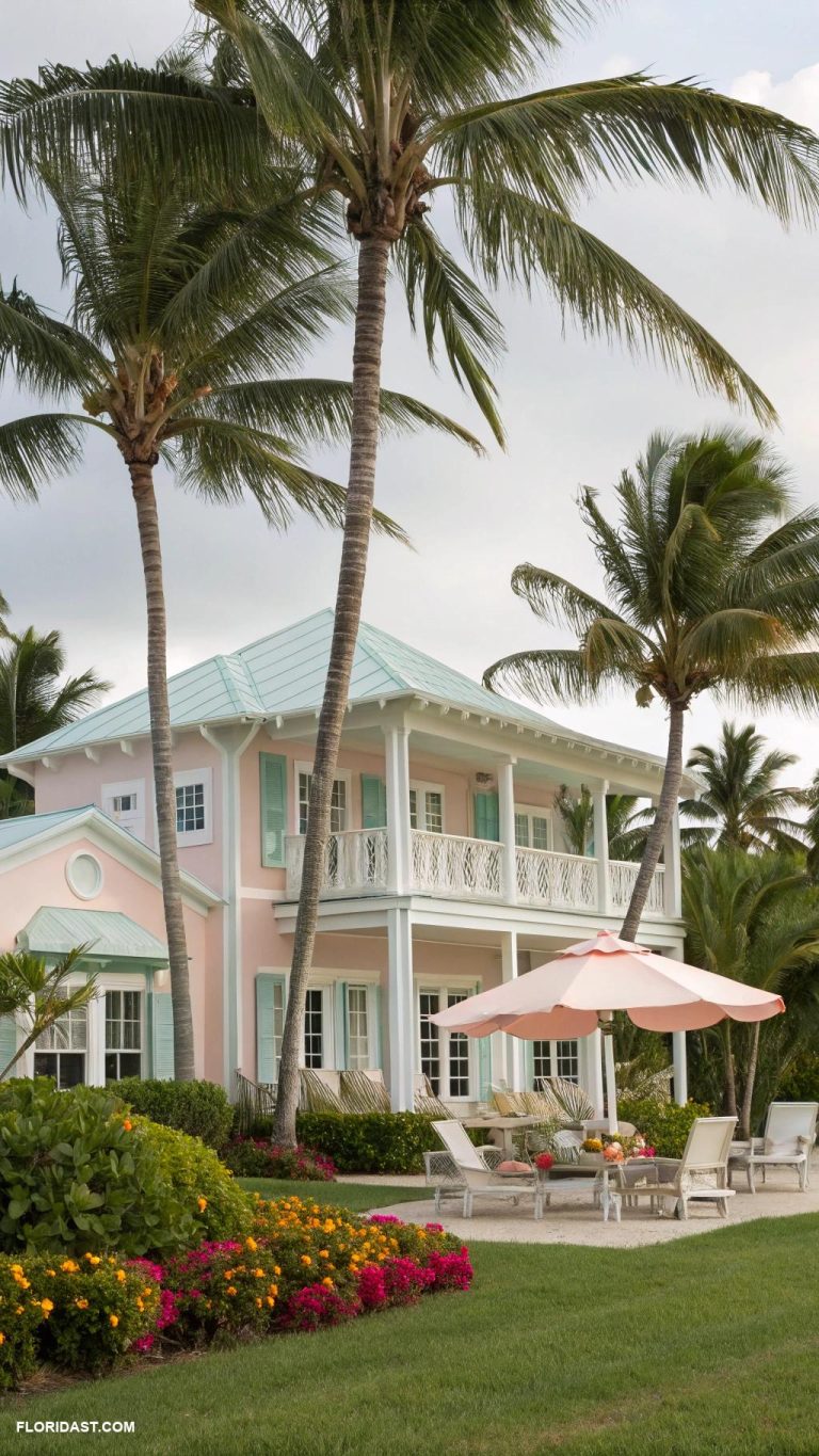 palm beach style houses Tropical retreat with palm tree accents