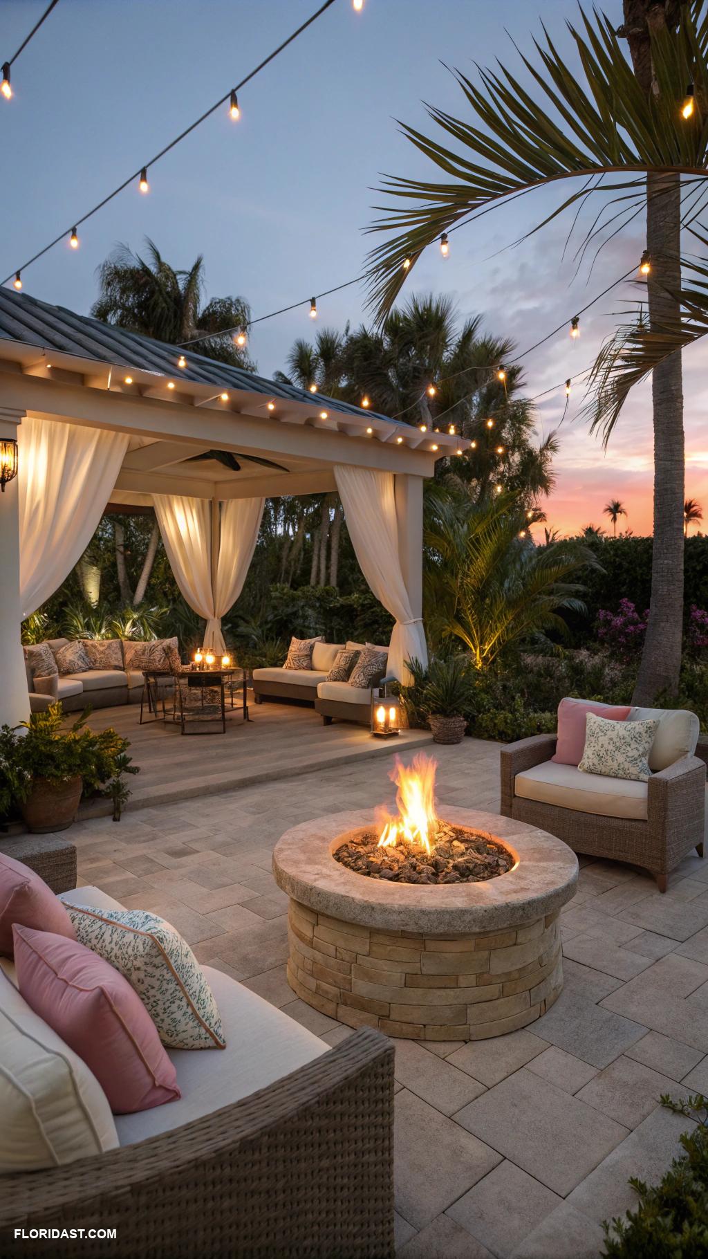 pool house cabanas Fire pit for evening gatherings