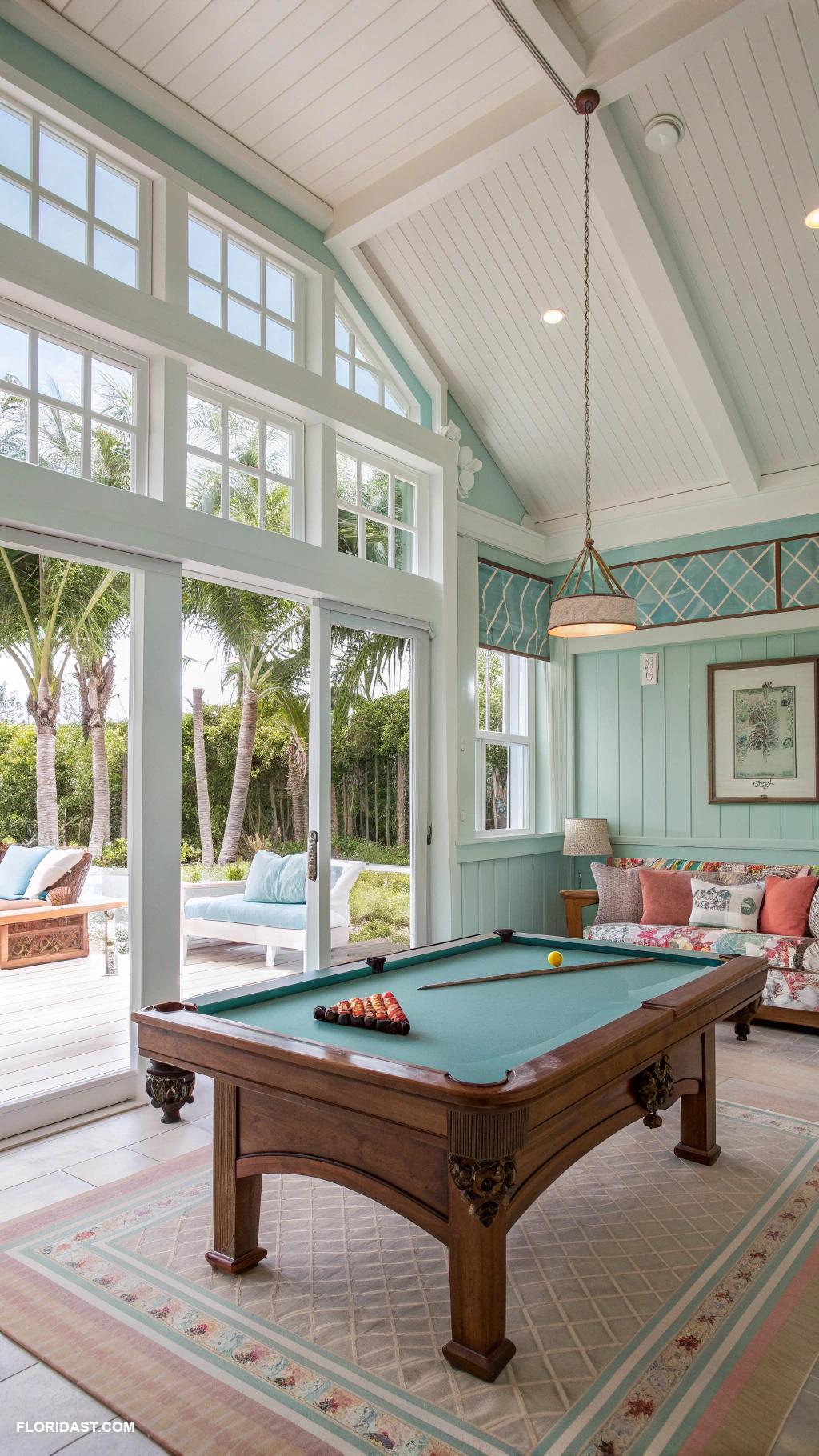 pool house cabanas Games area with pool table