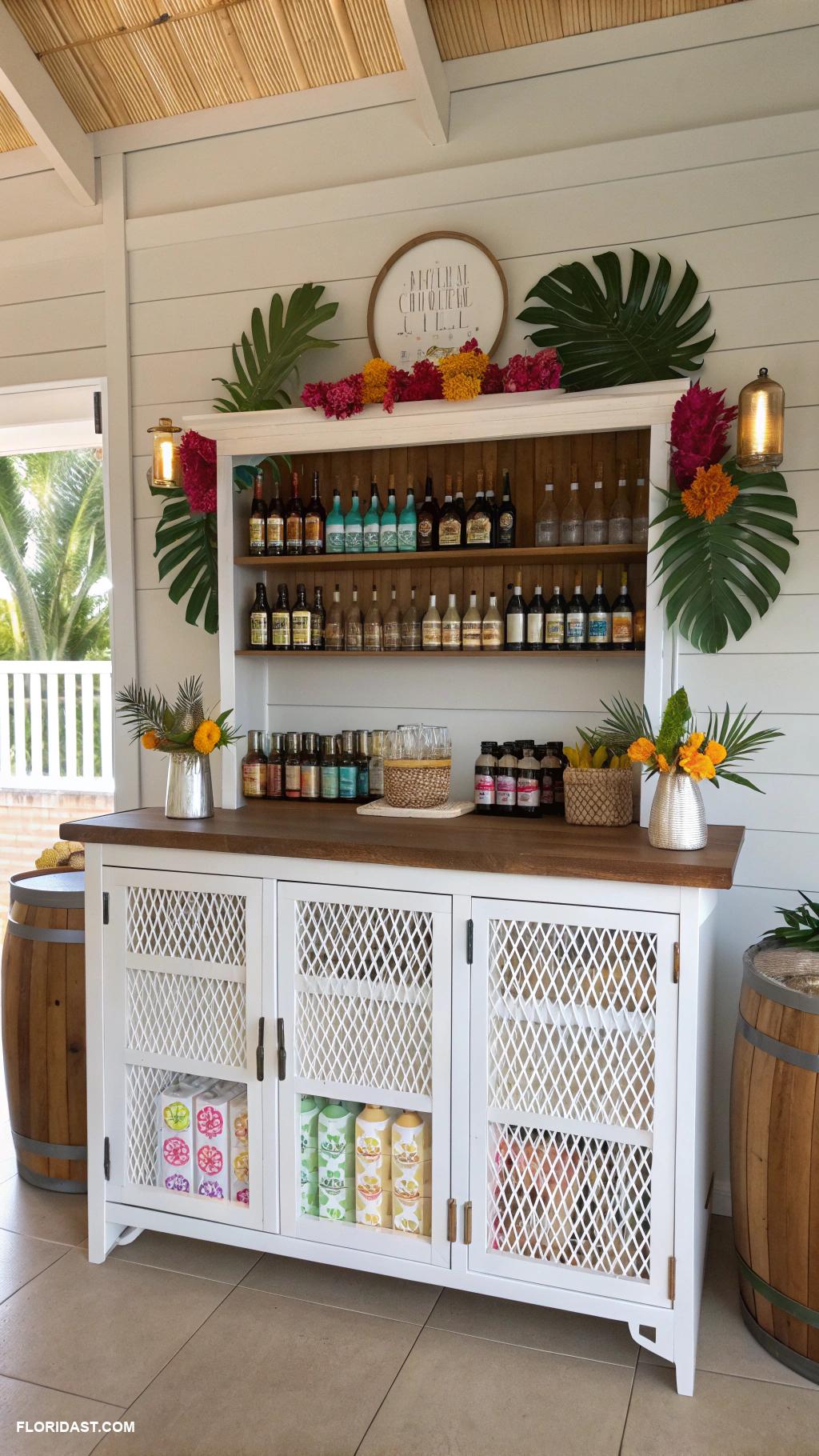 pool house cabanas Mini bar with local craft beers