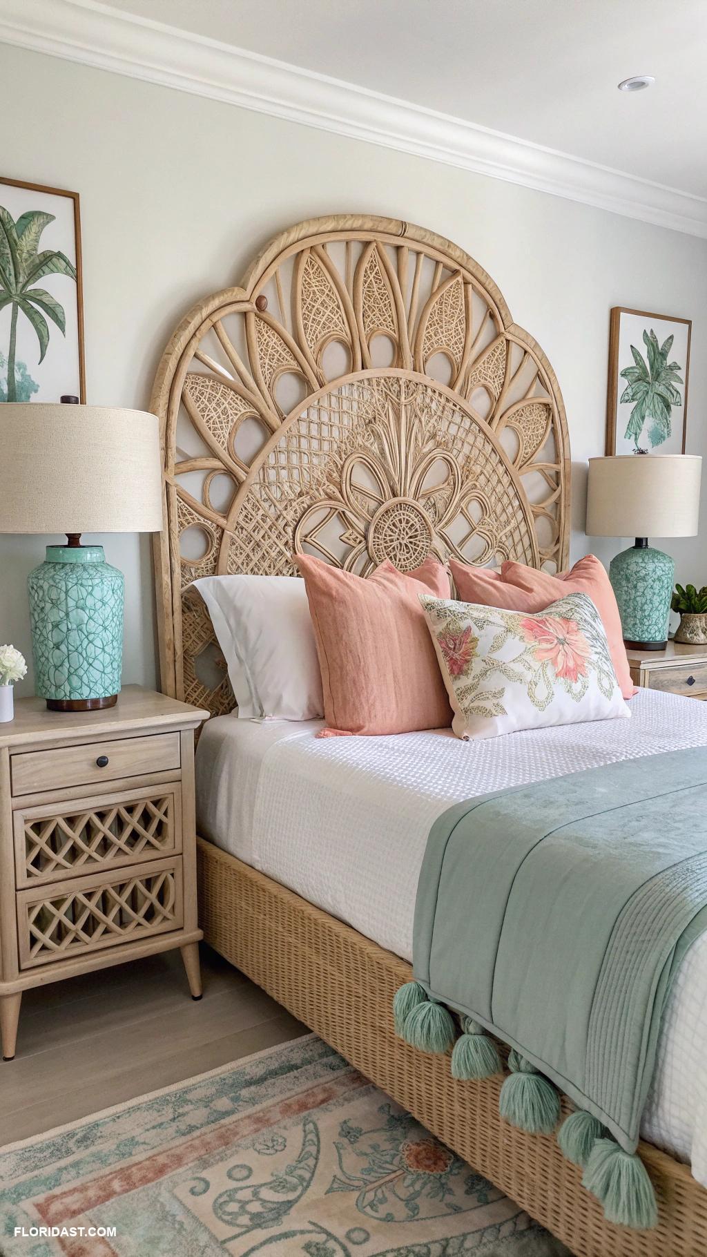 rattan home decor Rattan headboards for a chic bedroom look