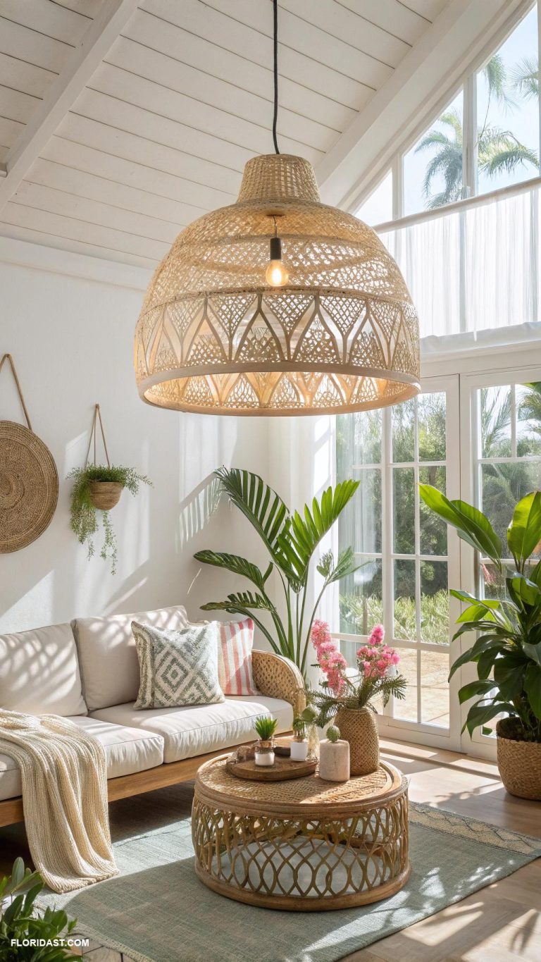 rattan home decor Rattan pendant lights for tropical ambiance