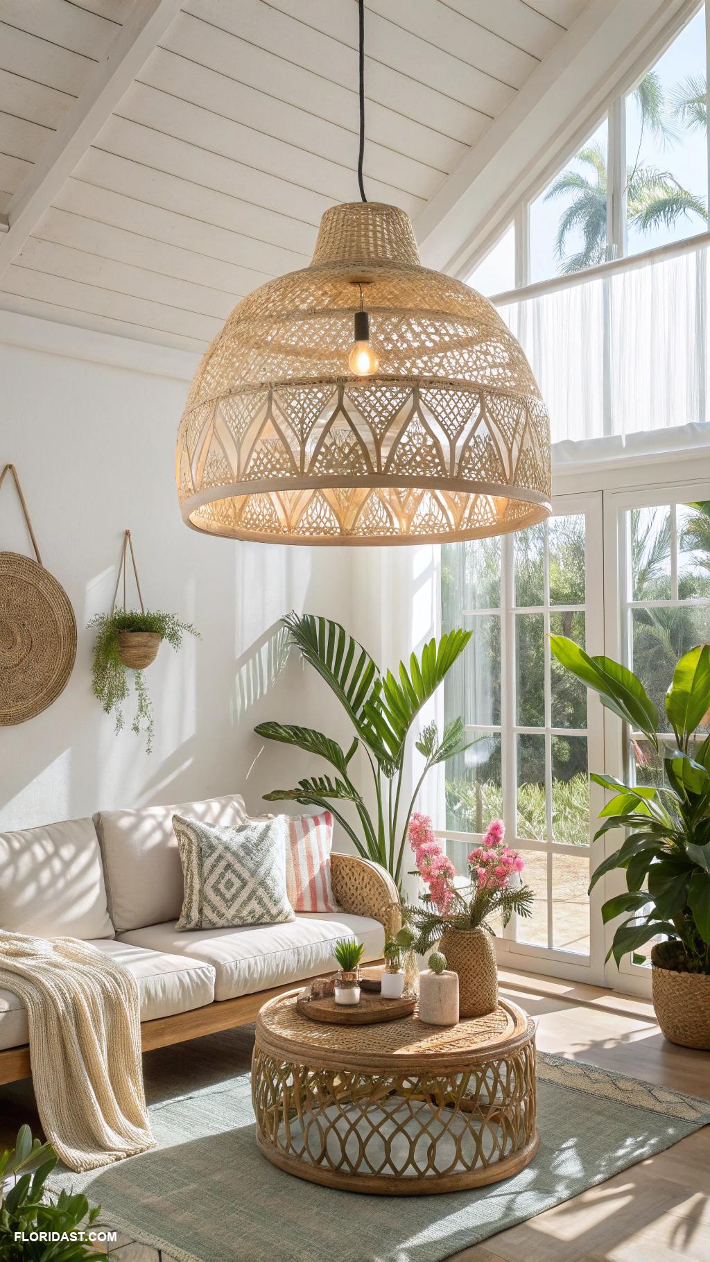 rattan home decor Rattan pendant lights for tropical ambiance