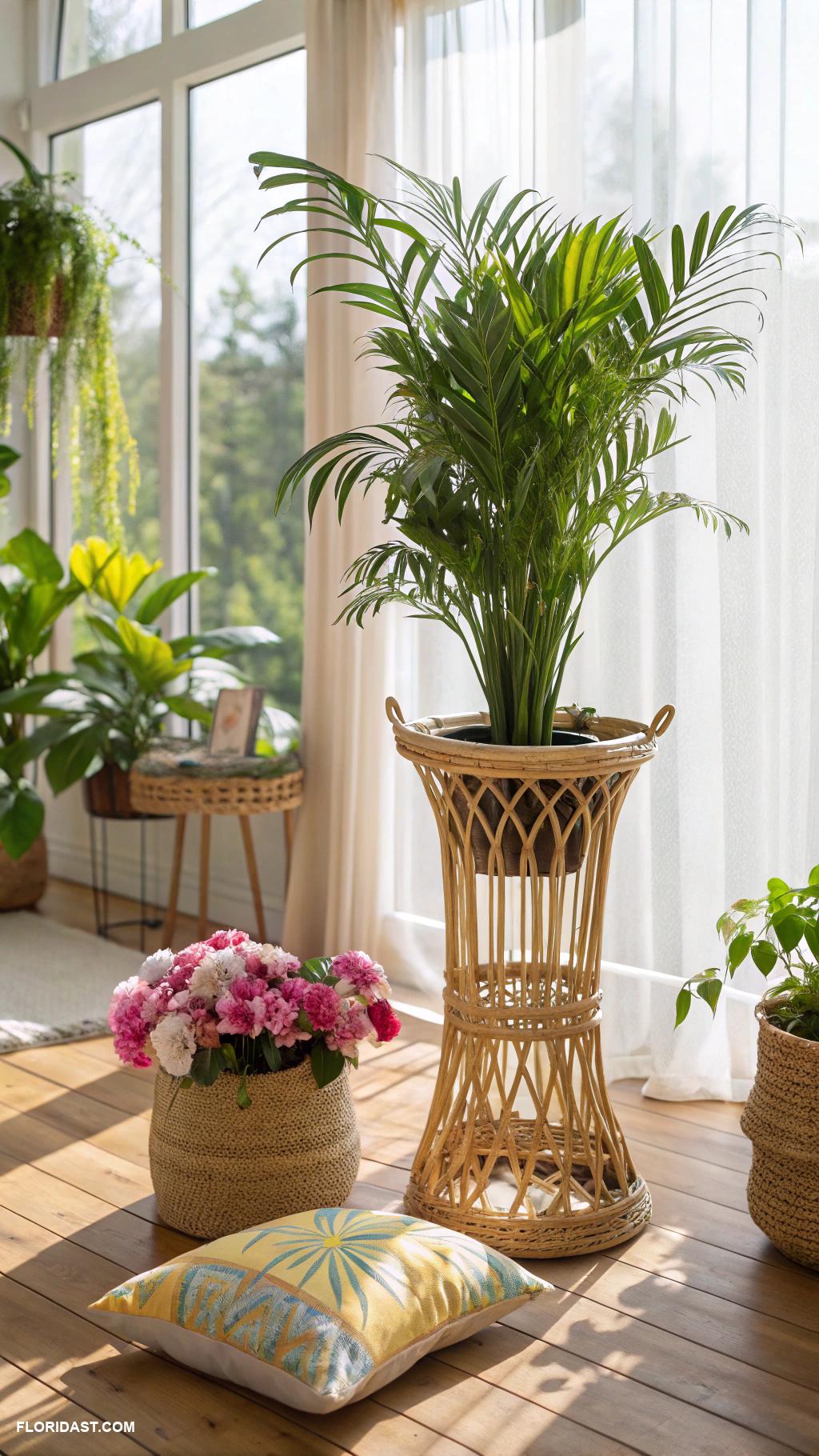 rattan home decor Rattan plant stands for indoor greenery