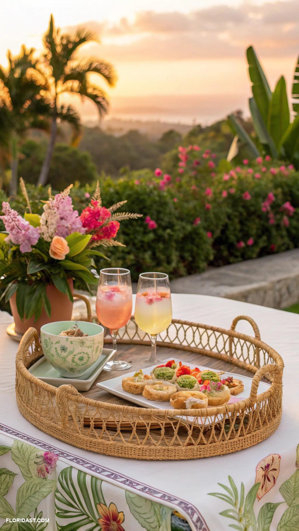 rattan home decor Rattan serving trays for entertaining outdoors