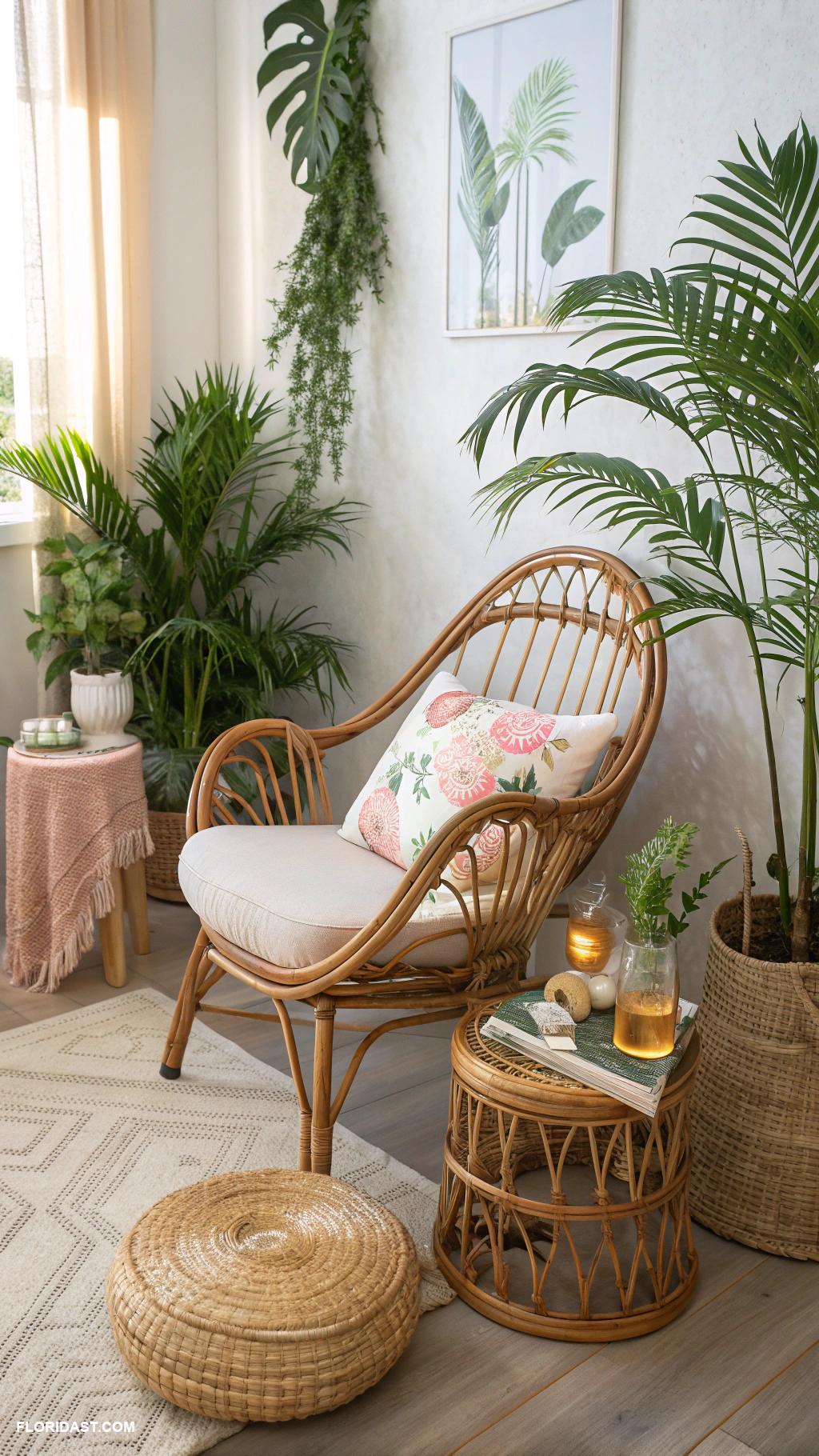 rattan home decor Vintage rattan lounge chairs for relaxation