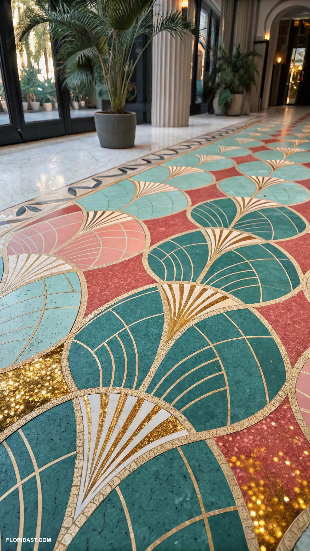 terrazzo flooring Art Deco inspired terrazzo patterns