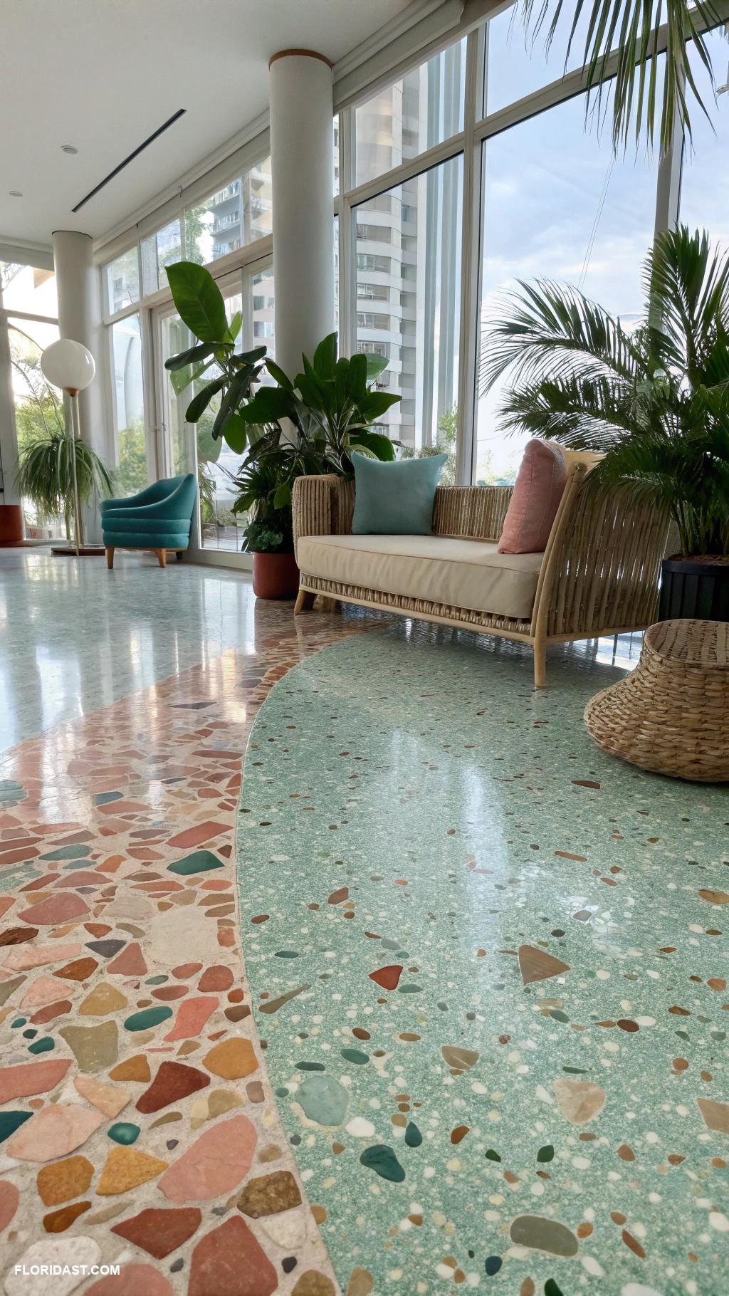 terrazzo flooring Sustainable terrazzo using recycled materials