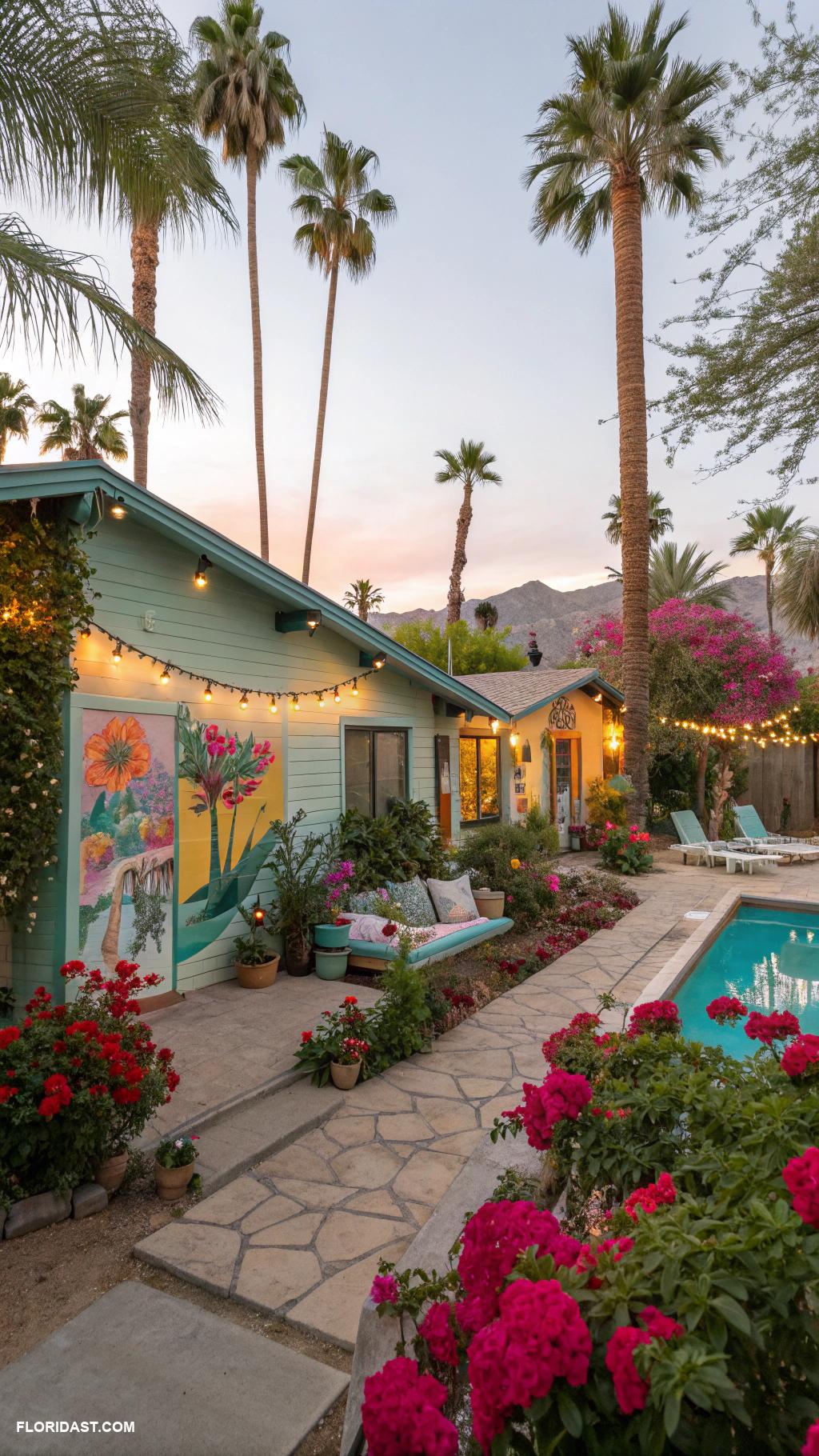 tropical cottages Artistic retreat in Palm Springs vibrant art scene