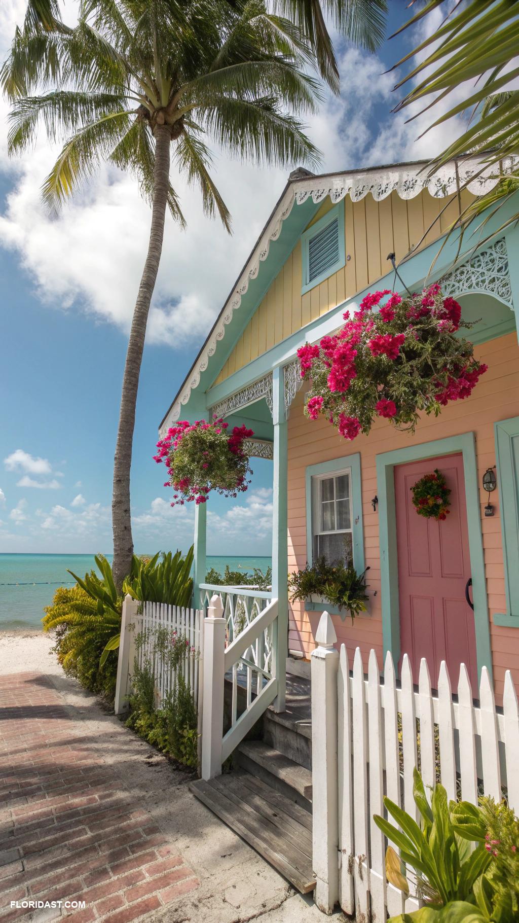 tropical cottages Charming cottage in Key West vibrant colors