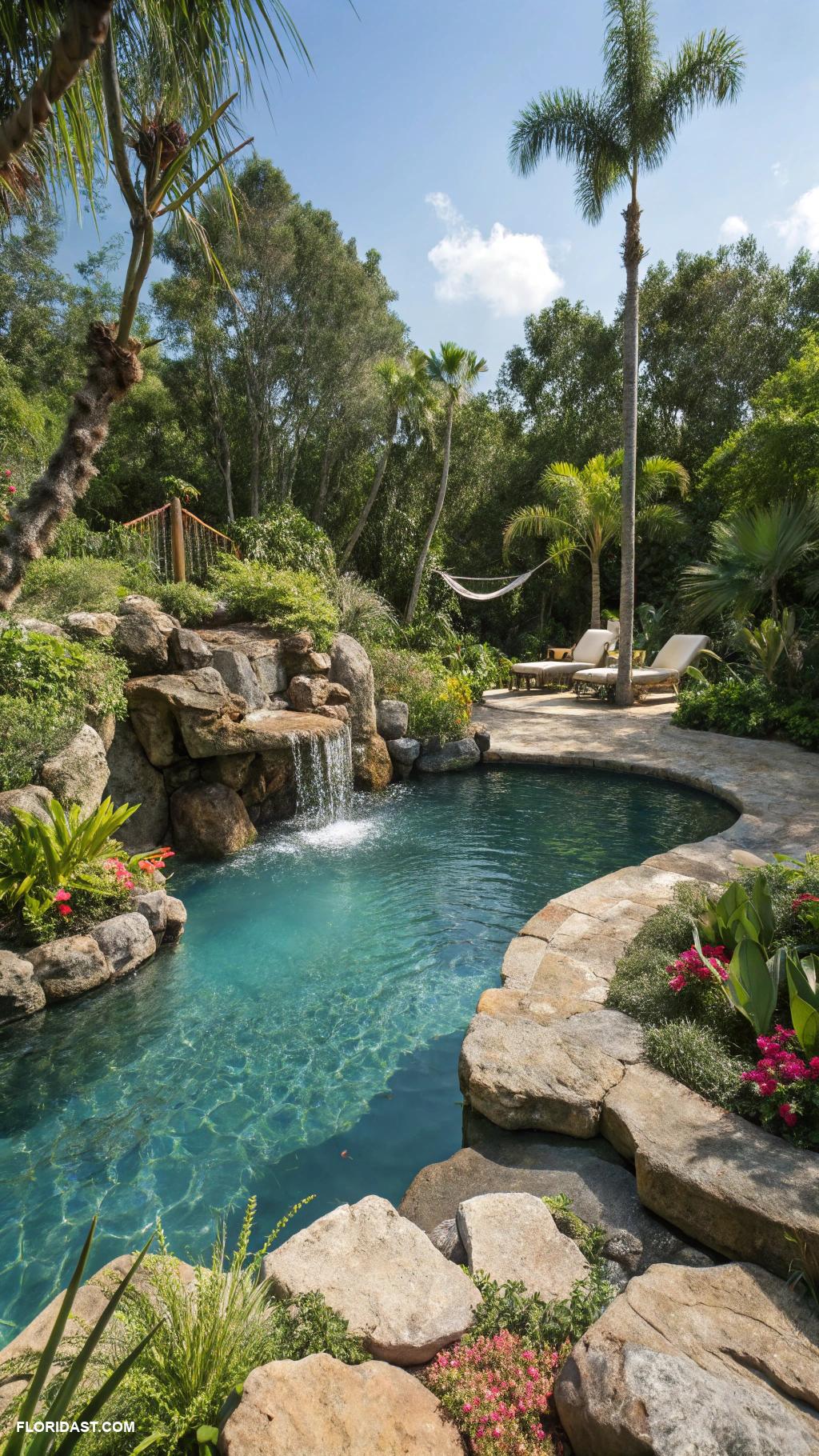 tropical pools Natural swimming pool with native plants