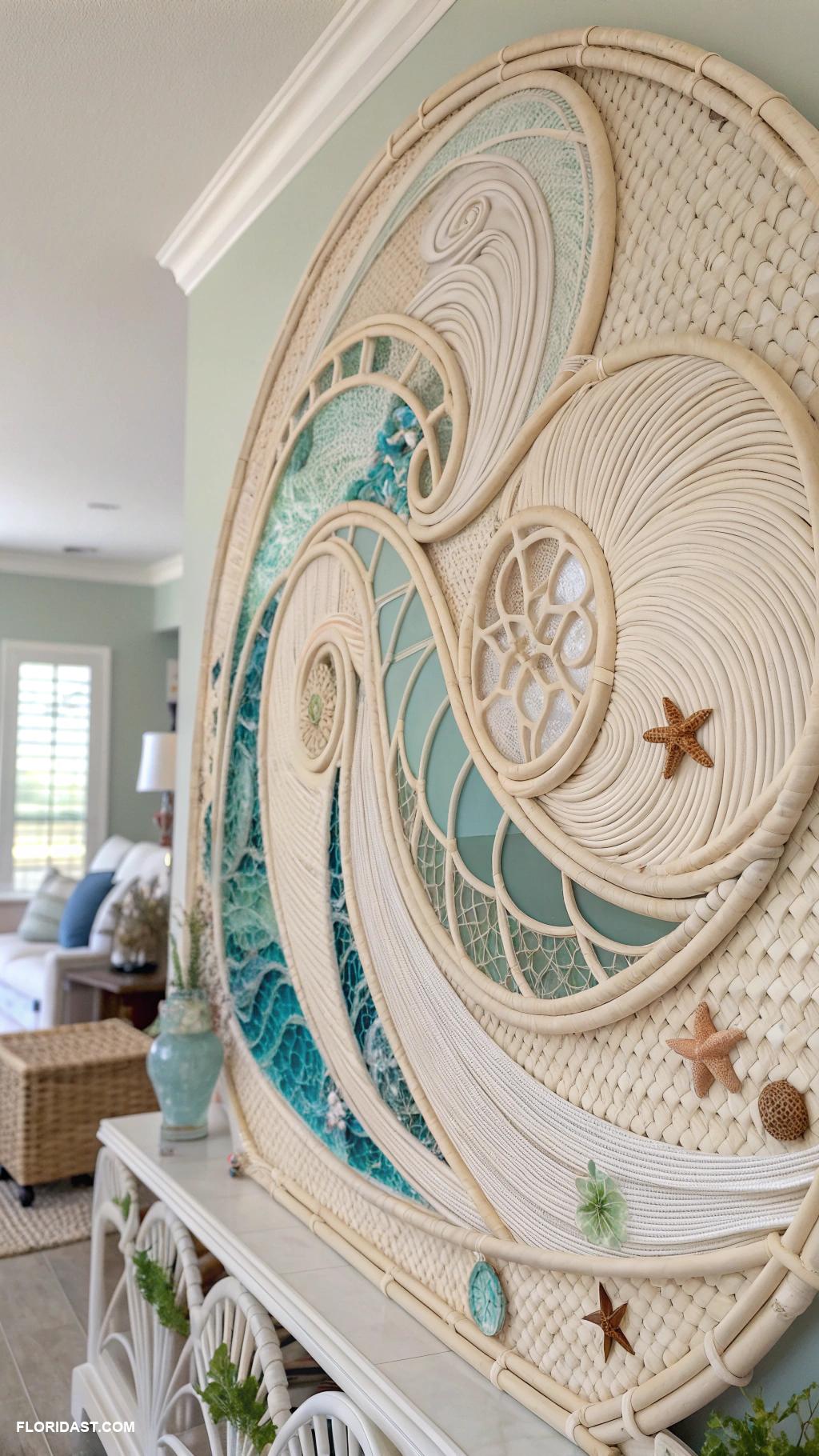 wicker home decor Decorative wicker wall art for coastal vibe