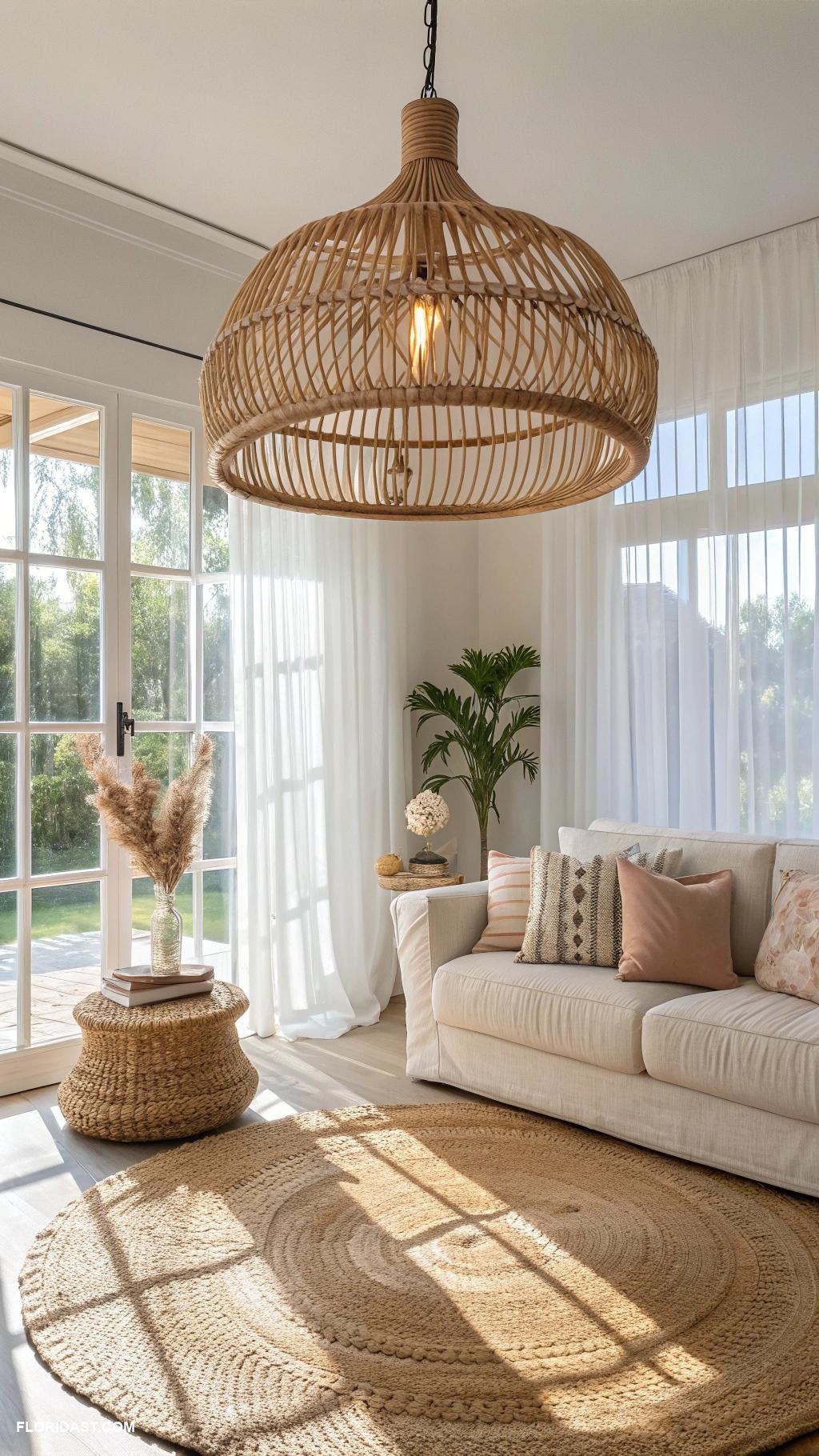 wicker home decor Wicker pendant lights for airy ambiance