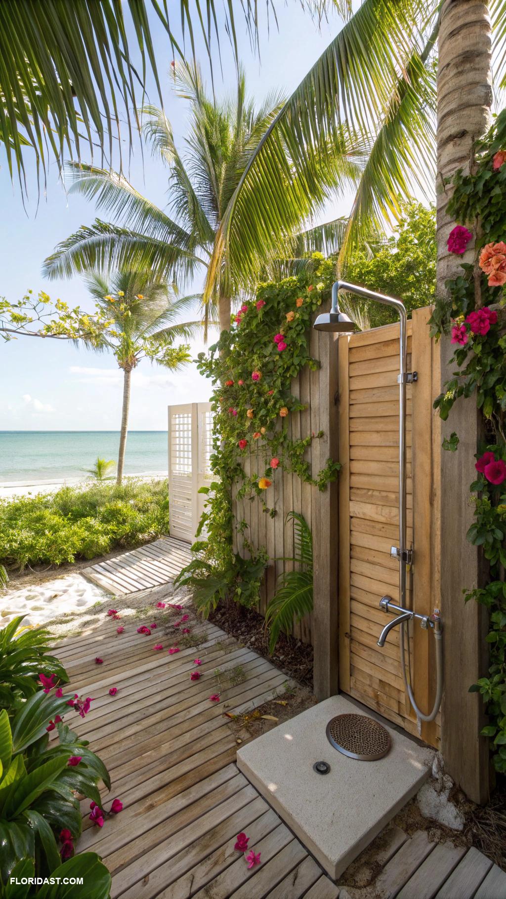 beach house backyard Outdoor shower for post beach rinse