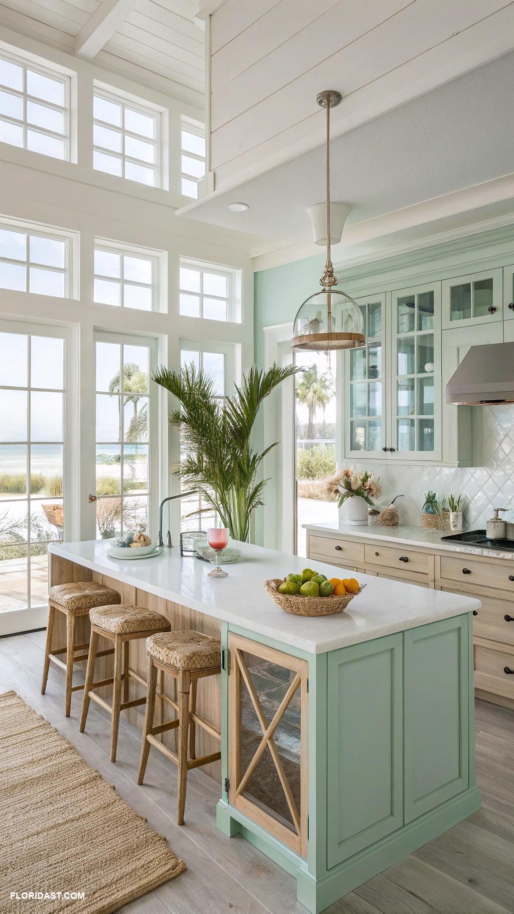 beach house kitchens Natural light from large windows