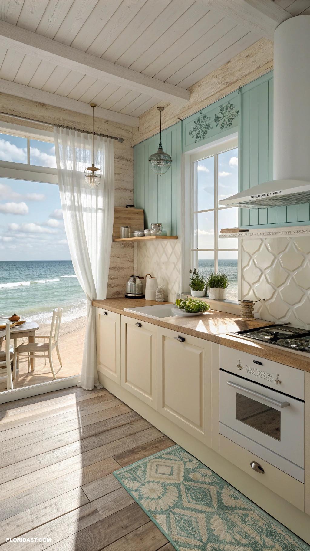 blue coastal kitchens Retro beach color palette with sandy tones