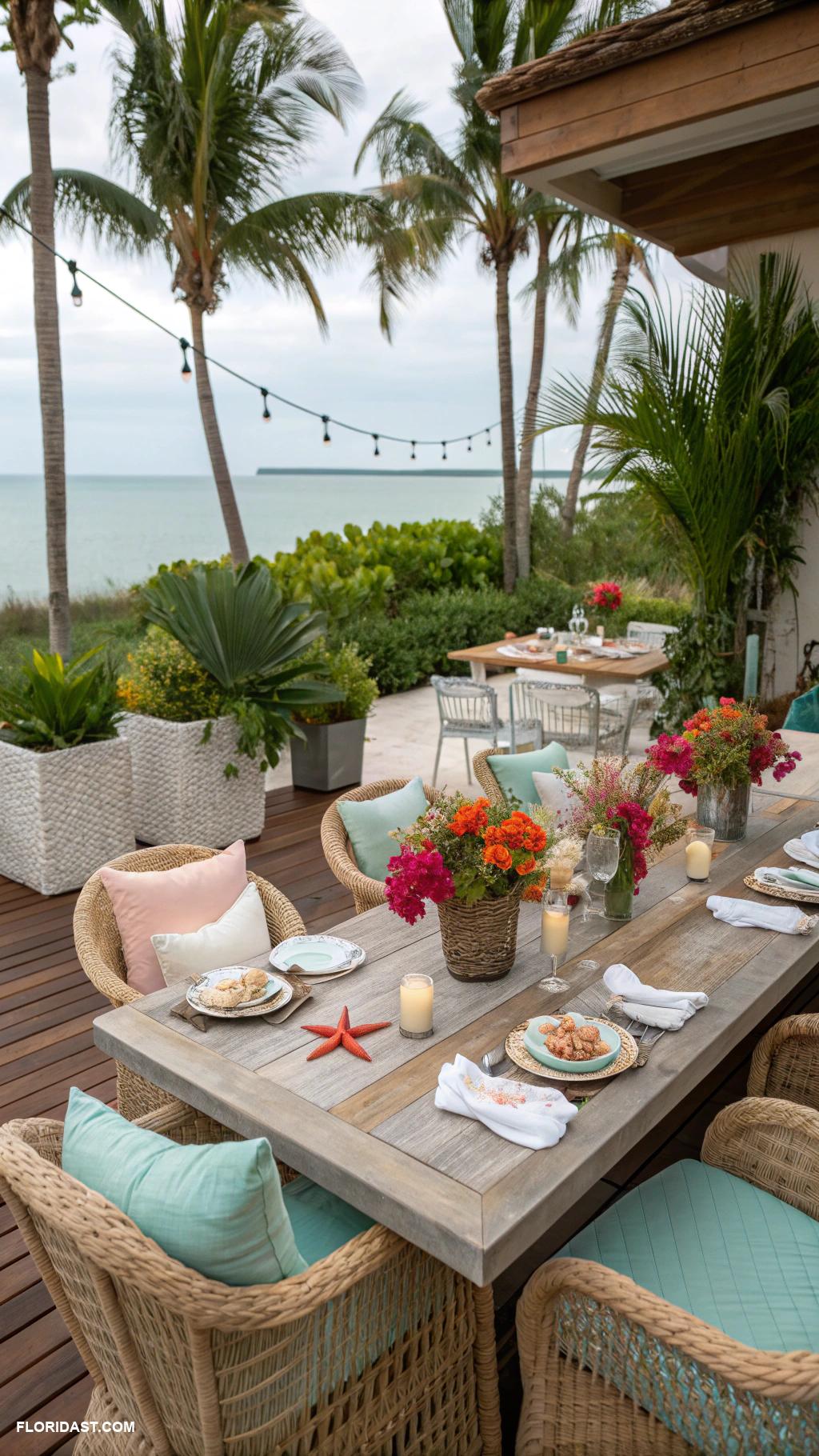 coastal backyard ideas Outdoor dining space for fresh seafood feasts