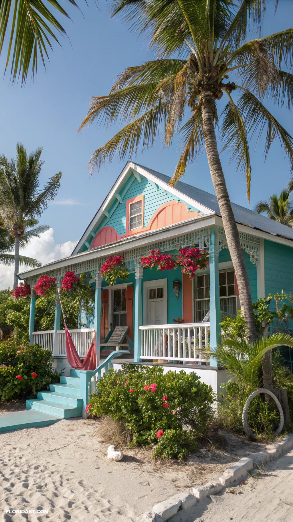 coastal houses Colorful beach bungalow in Key West