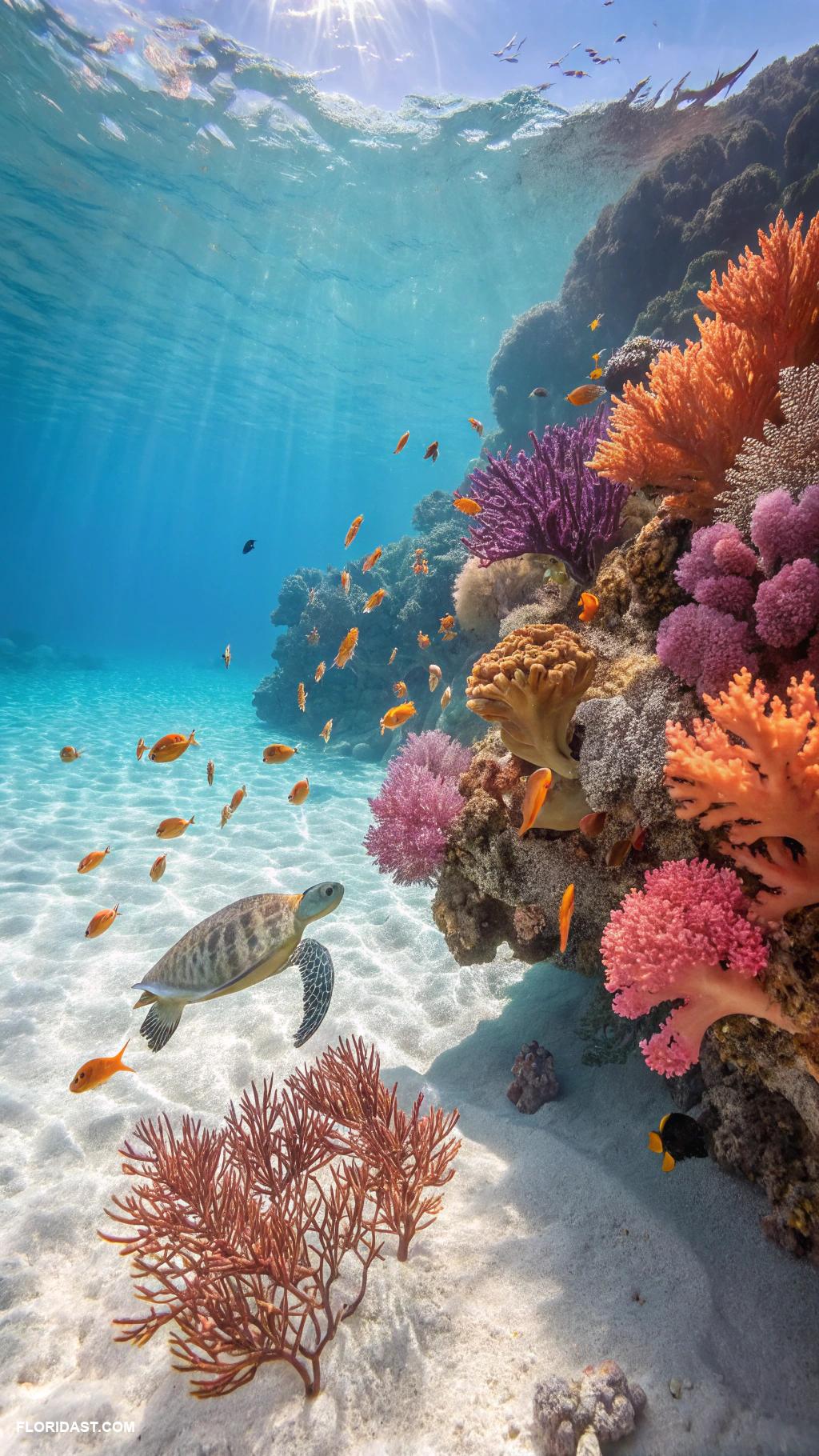coastal painting ideas Coral reefs teeming with marine life