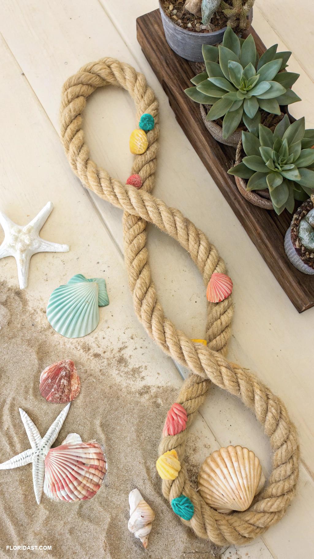 colorful coastal decor Nautical rope decorative accents
