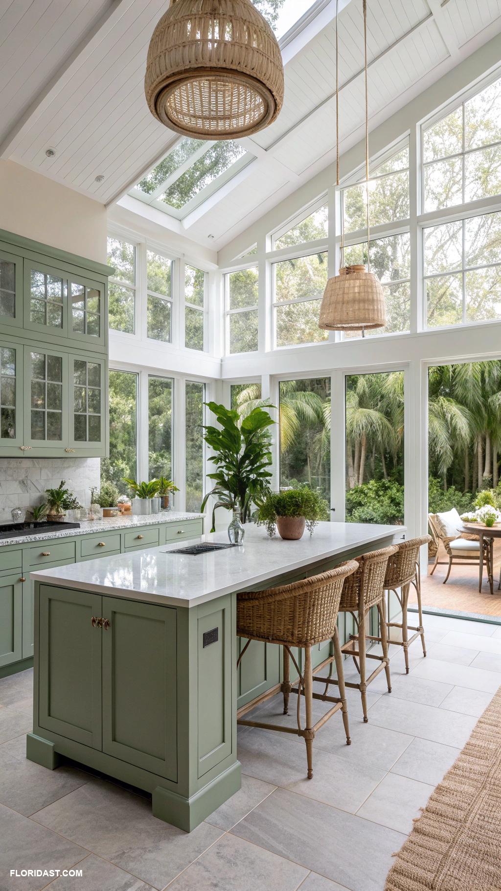 green kitchens Open concept design for airy atmosphere