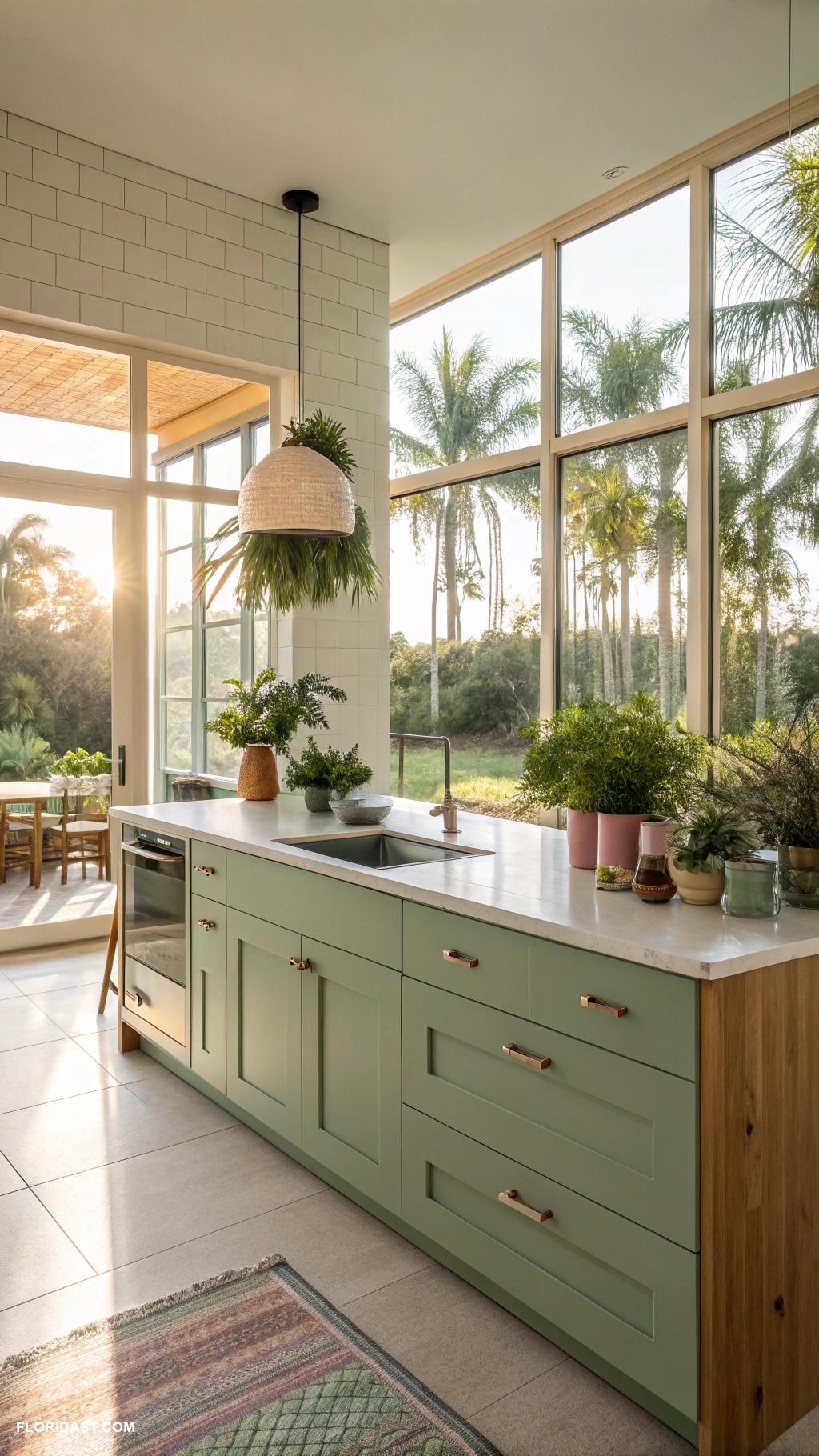 green kitchens Sunlight harvesting through large windows