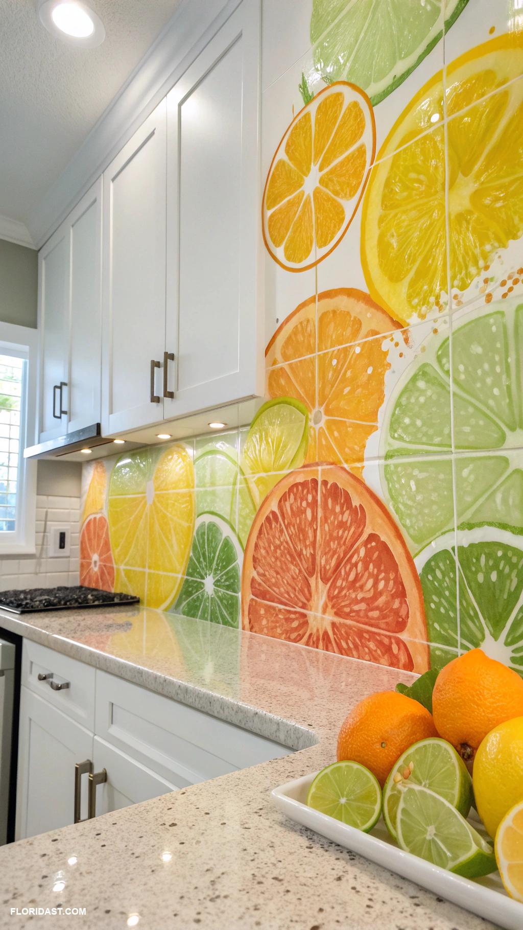 kitchen backsplash ideas Bright citrus color splashes